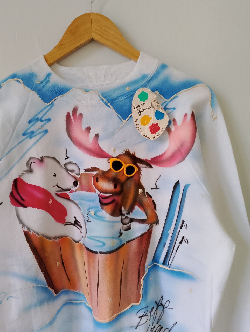 Vintage Vintage 90s BANFF CANADA Hand Printed NOS Sweatshirt Size US L / EU 52-54 / 3 - 4 Thumbnail