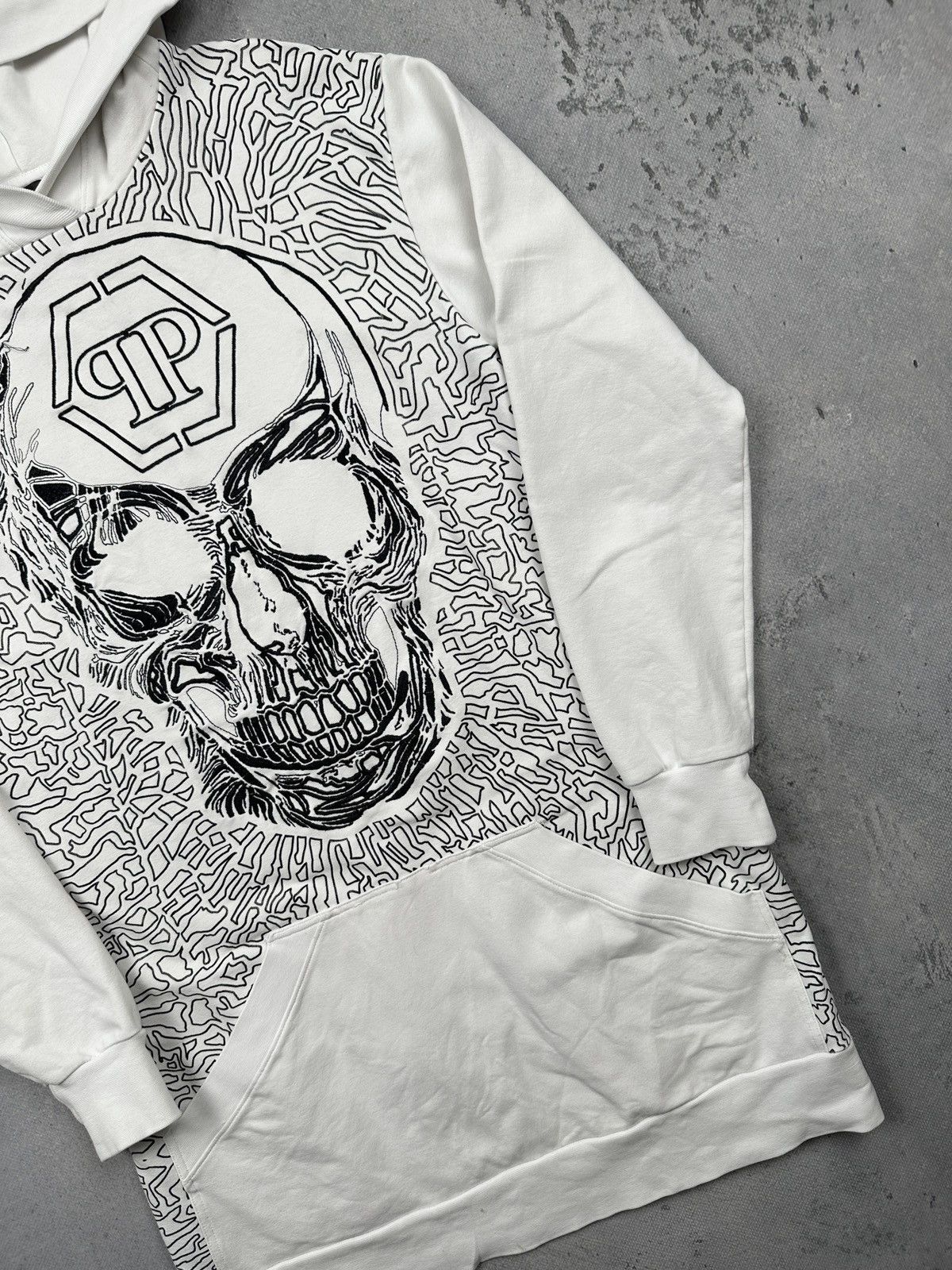Philipp Plein Philipp Plein Couture White Skull Hoodie Longline Graphic Size US S / EU 44-46 / 1 - 4 Thumbnail