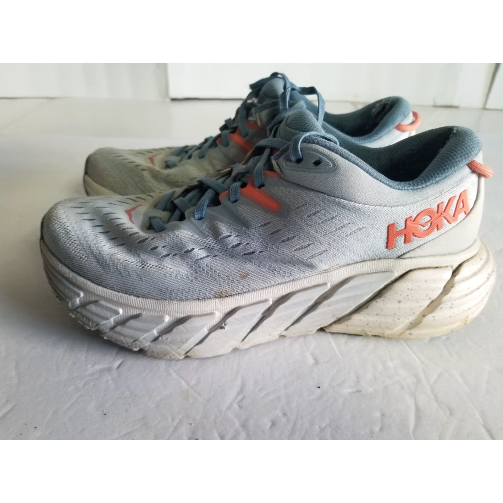 Vintage Hoka One One Gaviota 4 Blue Fog Sneakers Women's 8.5B Size UK 7 INSOLES Not Included Distressed See Pic Size US 7 / IT 37 - 5 Thumbnail