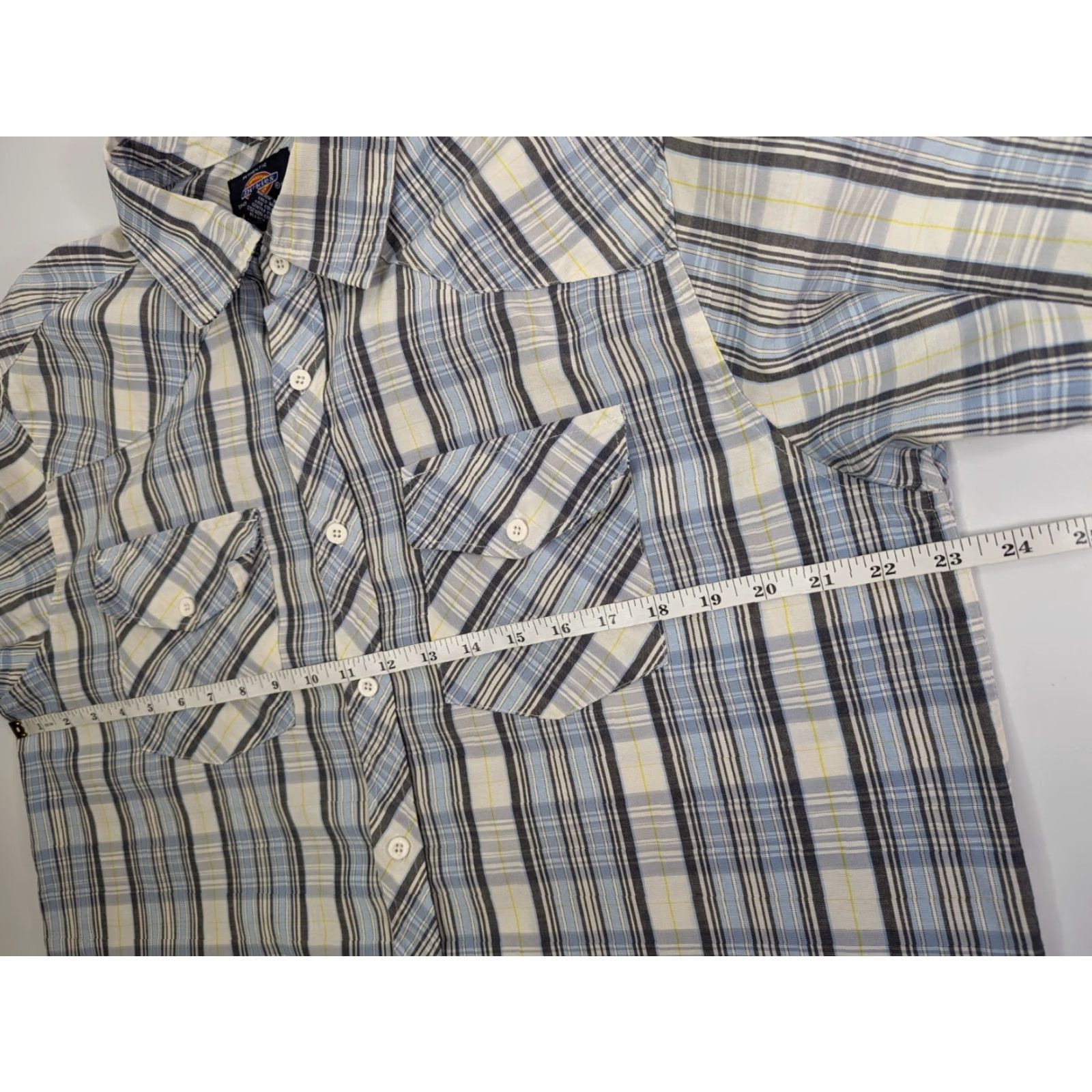 Dickies Dickies Shirt Men’s Large Short Sleeve Button-Up Plaid Multicolor Cotton Blend Pocket Logo Casual Workwear Regular Fit Size US L / EU 52-54 / 3 - 4 Thumbnail