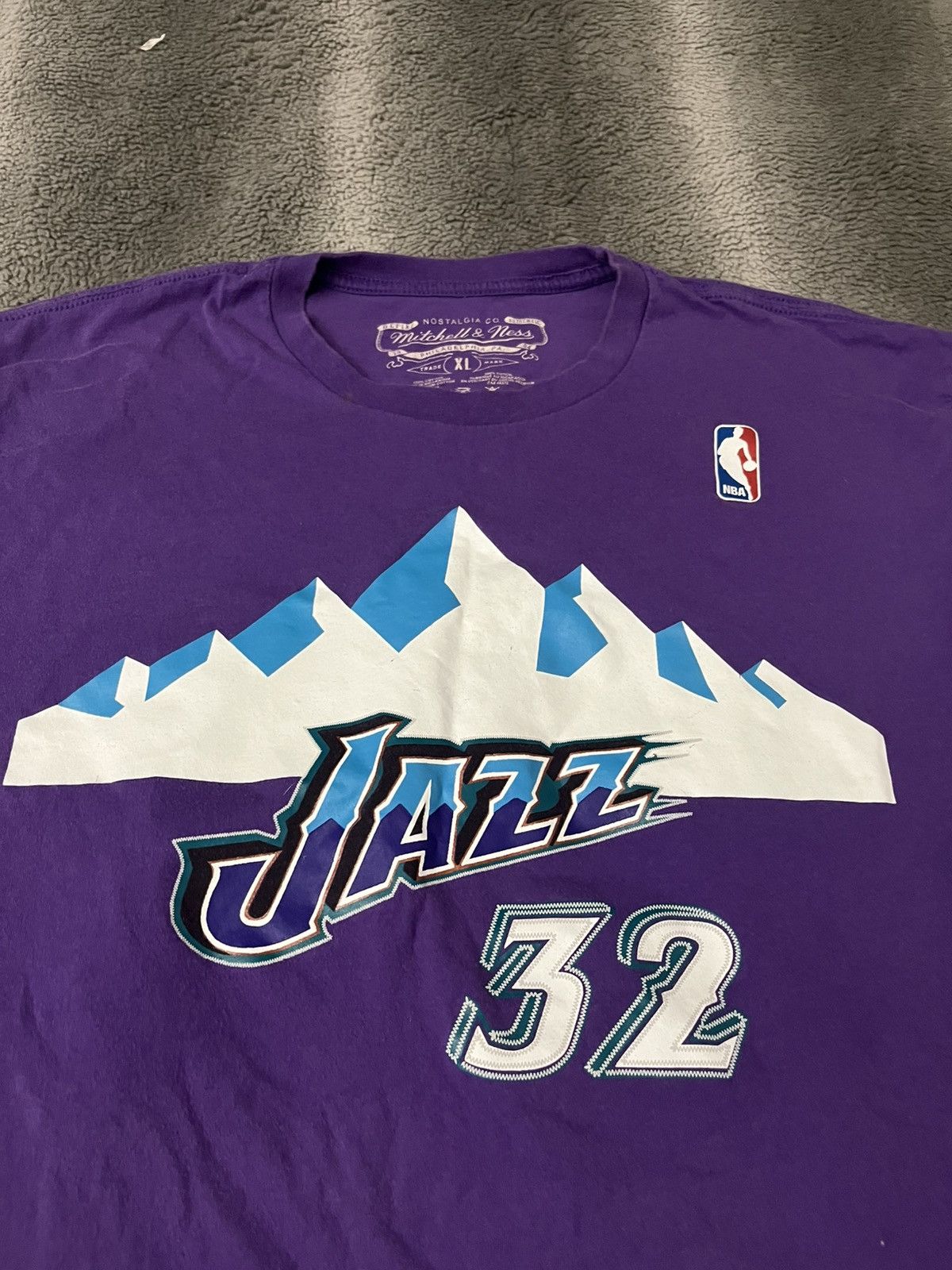 Mitchell & Ness Purple NBA Utah Jazz Karl Malone jersey tee Size US XL / EU 56 / 4 - 2 Thumbnail
