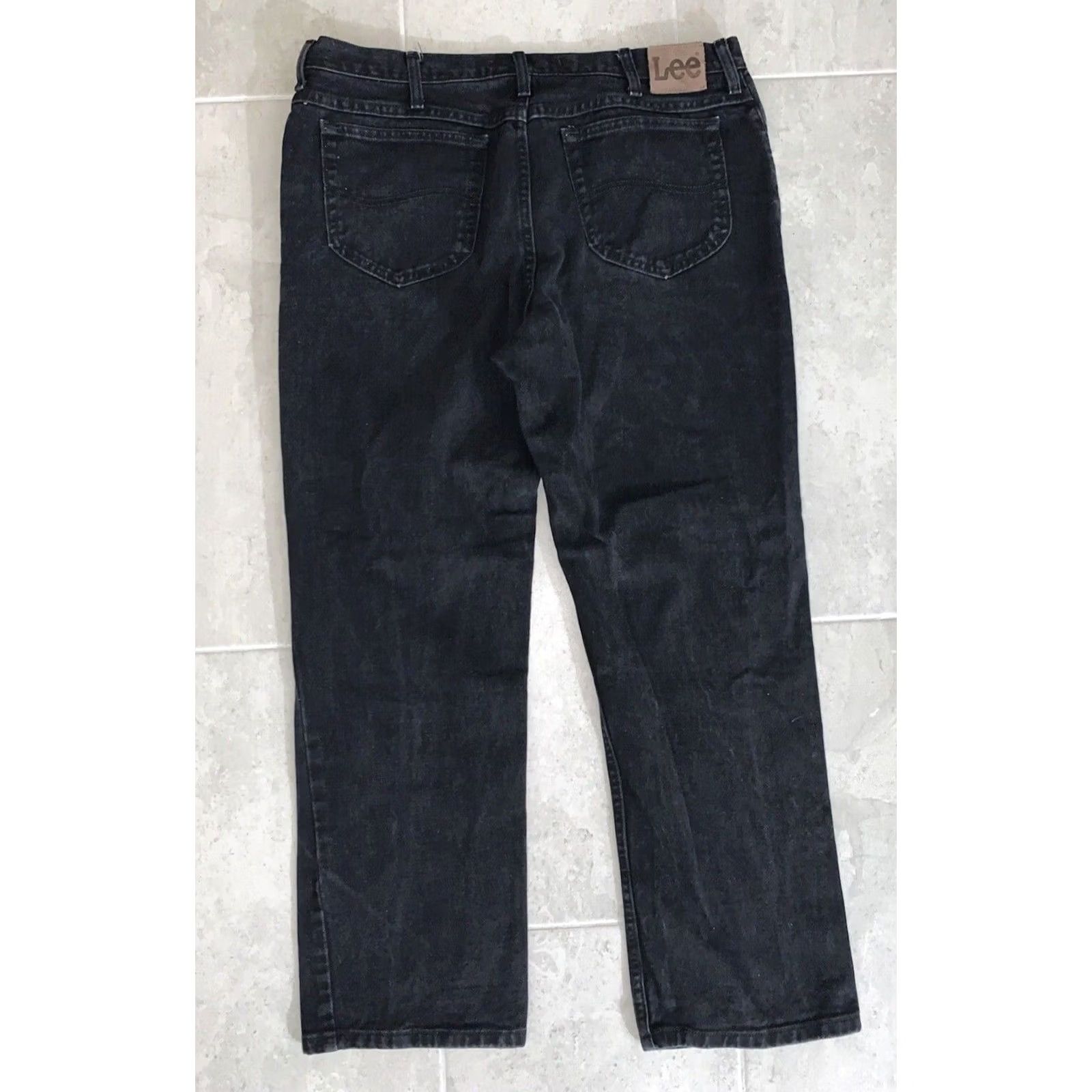 Lee Lee Regular Fit Jeans Black 42x30 Denim 5-Pocket Button Zip Mens Jeans Retro Vintage? Size US 42 / EU 58 - 7 Thumbnail