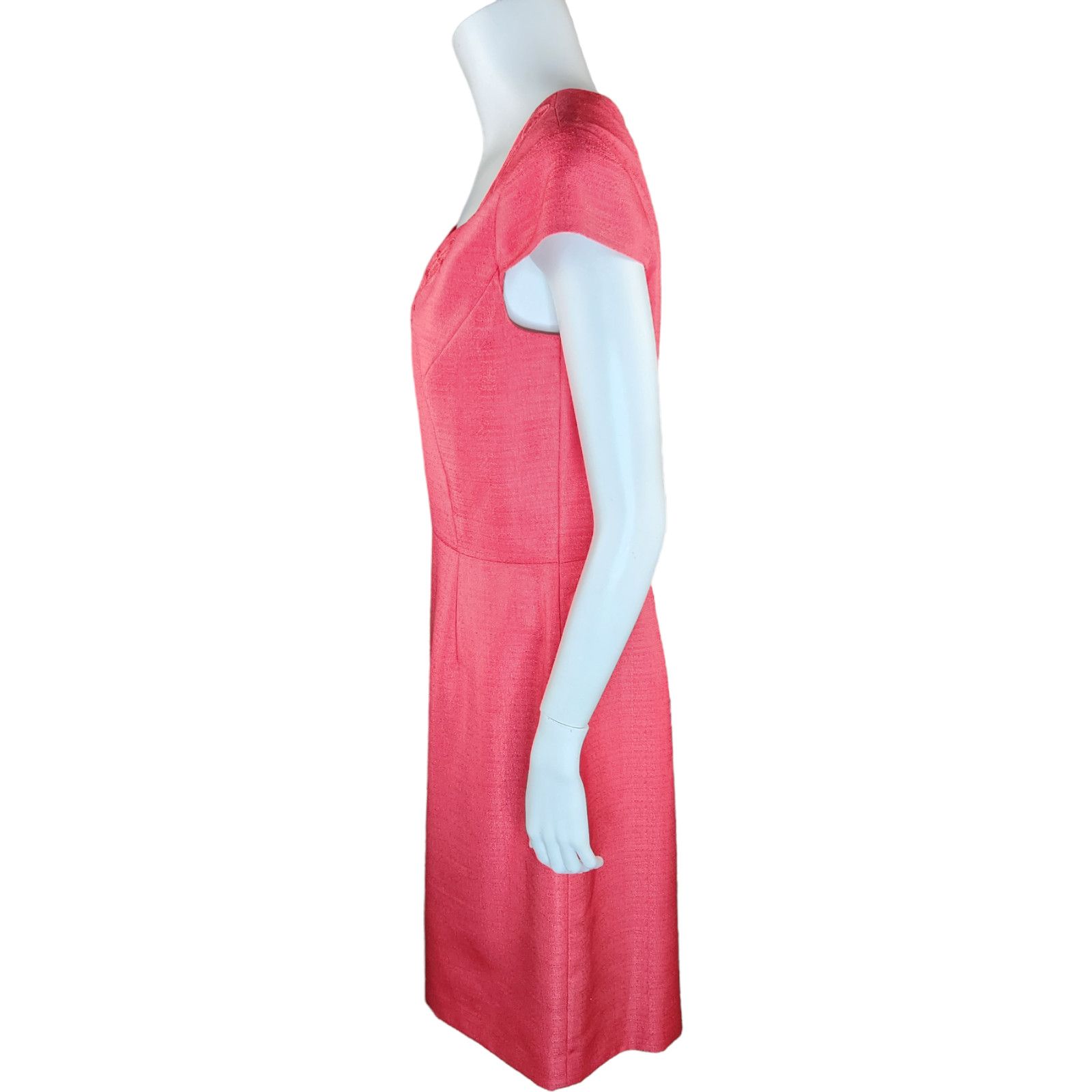 Preston & York Preston & York Womens 8 Coral Sheath Midi Dress Lined Size M / US 6-8 / IT 42-44 - 13 Thumbnail