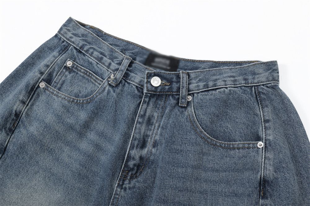 Japanese Brand × Jean Punk washed distressed men's loose wide-leg denim shorts Size US 32 / EU 48 - 2 Thumbnail