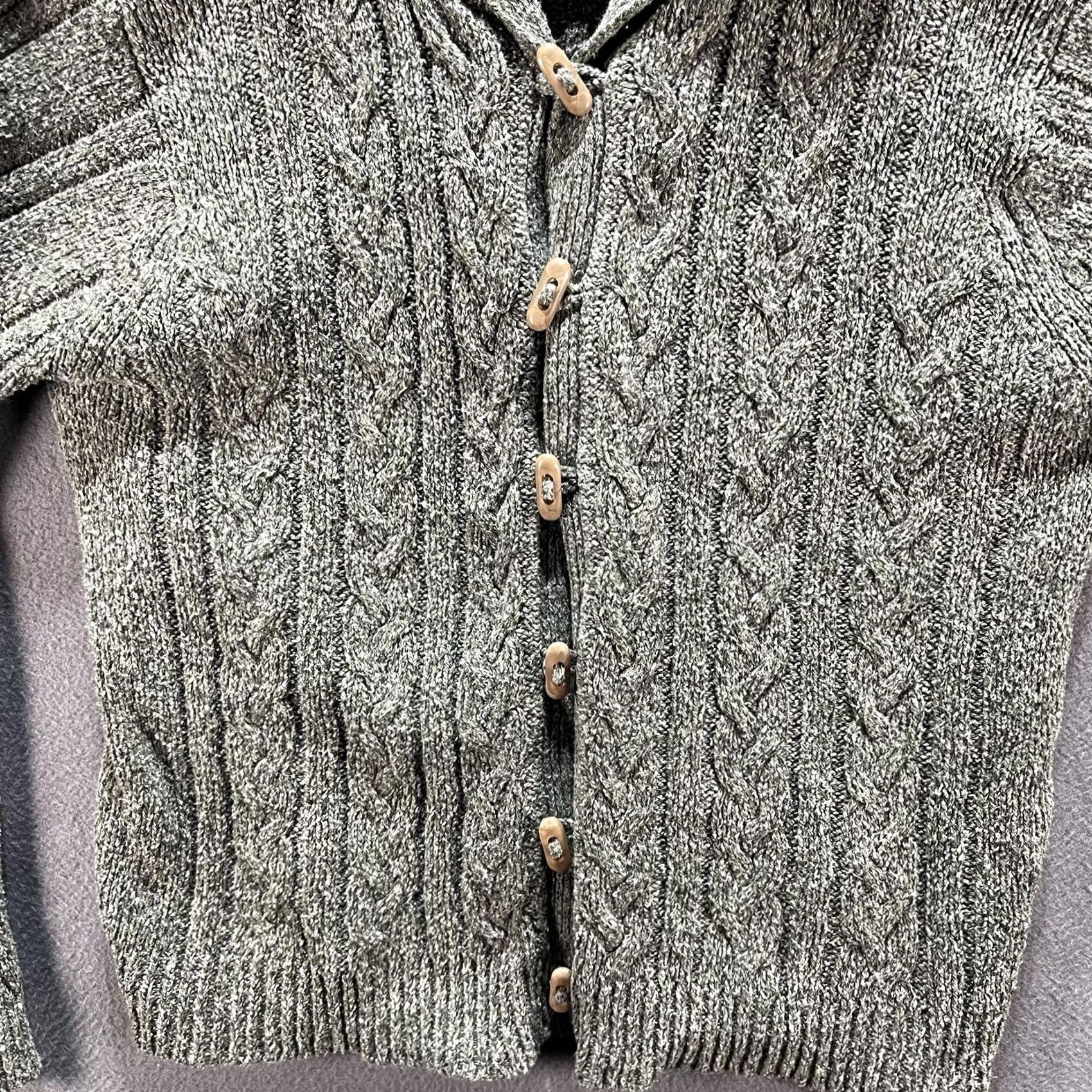 Vintage Columbia Womens Sweater Large Green Hooded Cardigan Knit Outdoors Cable Knit Size L / US 10 / IT 46 - 5 Thumbnail