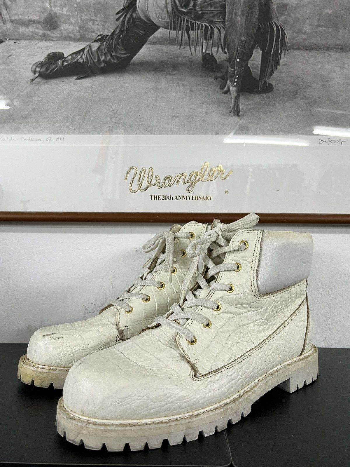 14th Addiction Juvenile Delinquent Balenciaga Style Crocodile Leather Boots Size US 9.5 / EU 42-43 - 1 Thumbnail