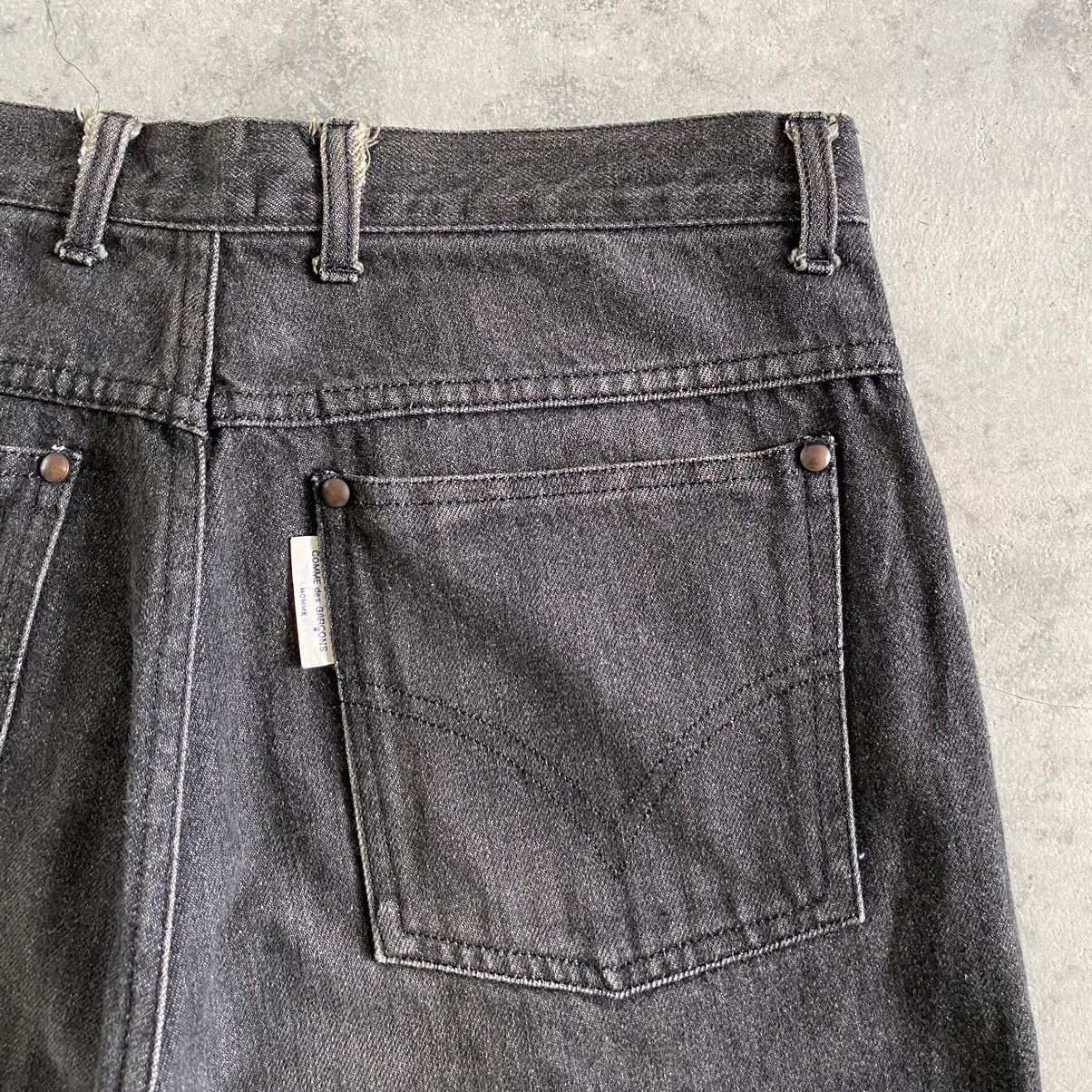 Comme des Garcons Homme 1990’s CdG Homme Wide Smoky Black Denim Jeans Size US 29 - 17 Thumbnail
