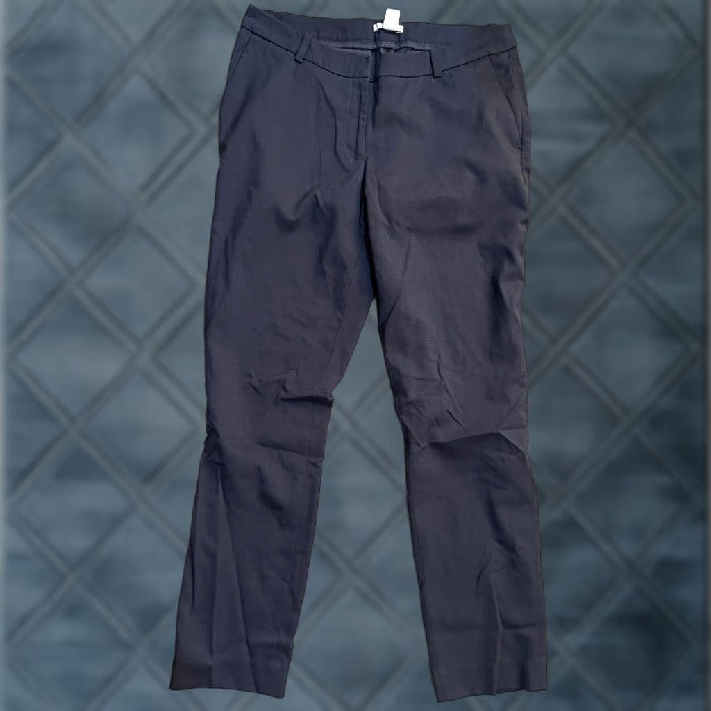 H&M H&M Dress Pants Women Size 10 Navy Business Casual Pants Regular Flat Front Ankle Zip Boys? Size 32" / US 10 / IT 46 - 1 Thumbnail