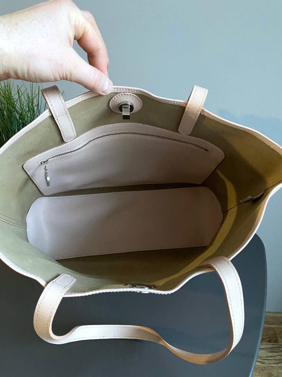 Longchamp Longchamp Shop It Tote Leather Light Pink Hand Bag Size ONE SIZE - 16 Thumbnail