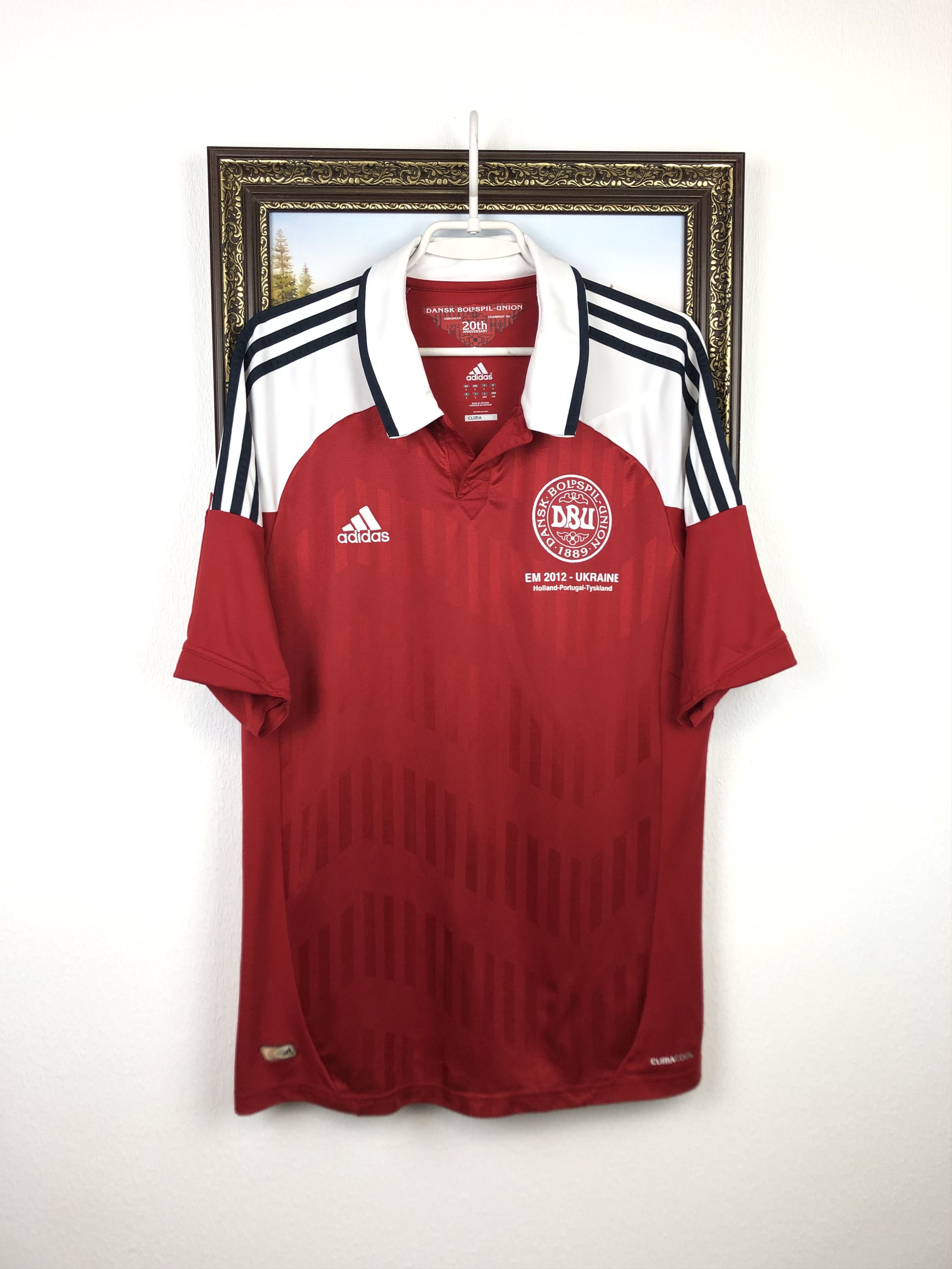 Adidas Denmark Home football shirt 2012 Soccer Adidas EURO Jersey Size US L / EU 52-54 / 3 - 1 Thumbnail
