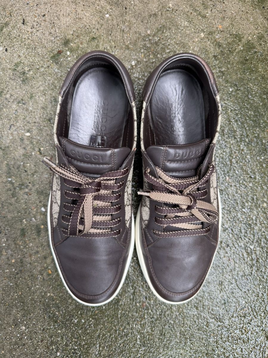 Gucci ✨Gucci✨(411858) GG Coated Canvas/Leather Men's Sneakers Size US 8 / EU 41 - 2 Thumbnail