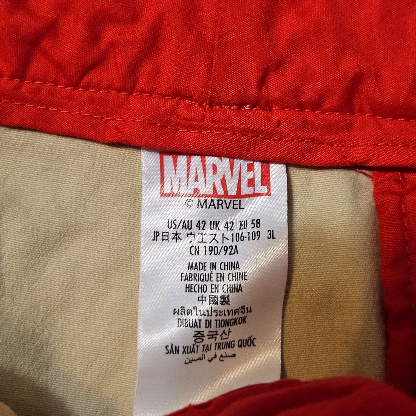 Vintage Mens Marvel Disney Khaki Pants Size 42 x 28 Buttoned Zipper Pocket Belt Size US 42 / EU 58 - 3 Thumbnail