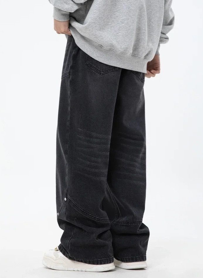 Japanese Brand × Other Streetwear Casual Design Washed Black Loose Jeans Pants Size US 31 - 5 Thumbnail