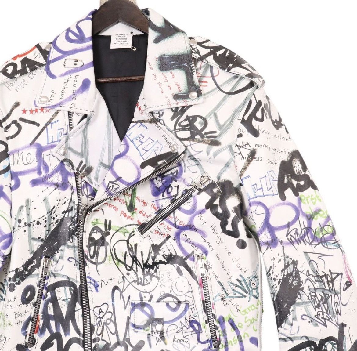 Vetements Vetements Graffiti Rider Jacket Size US S / EU 44-46 / 1 - 2 Thumbnail
