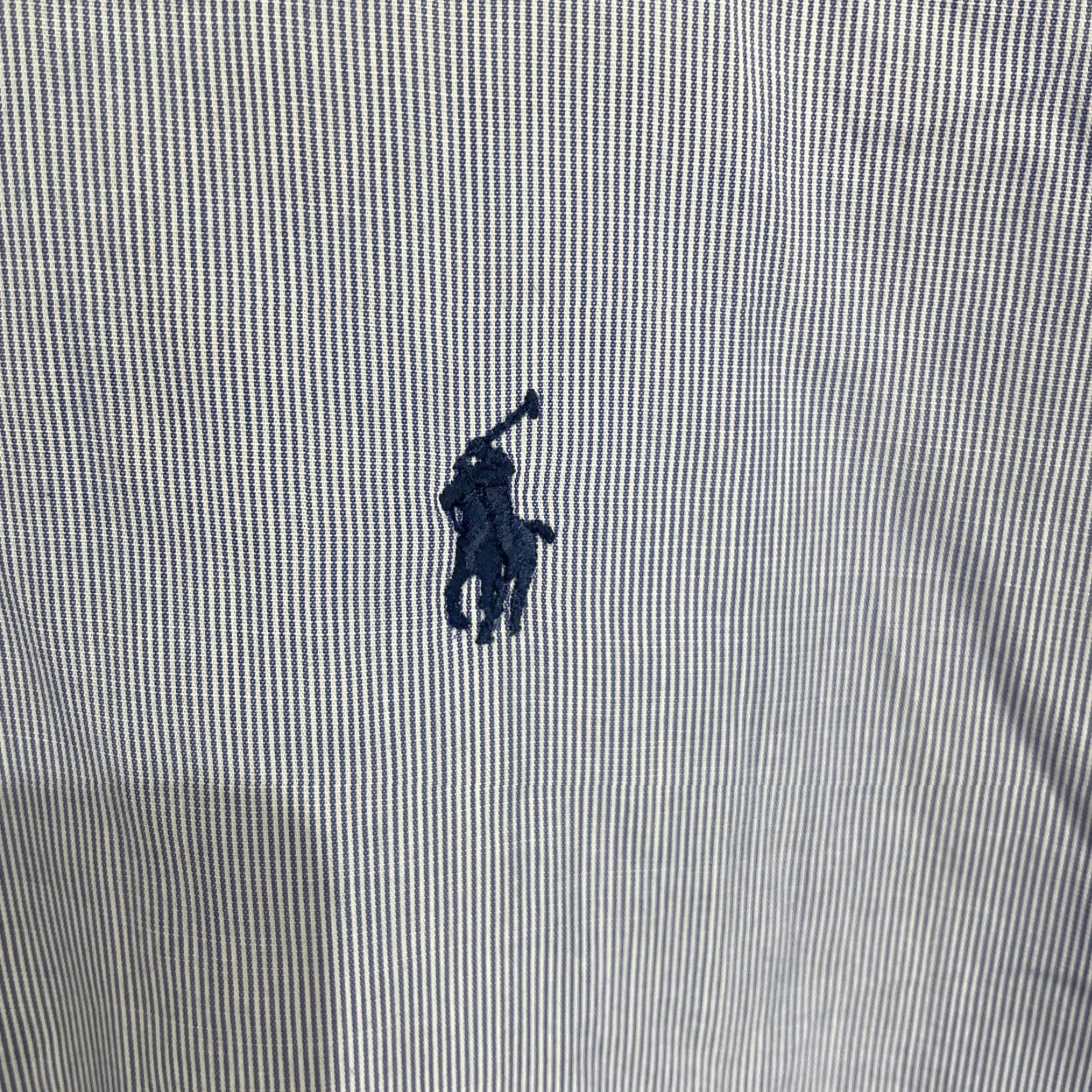 Ralph Lauren Vintage Ralph Lauren Mens Dress Shirt Yarmouth Striped Blue White 16 34/35 100% Cotton with Embroidered Pony Button-Down Collar Size 42R - 6 Thumbnail