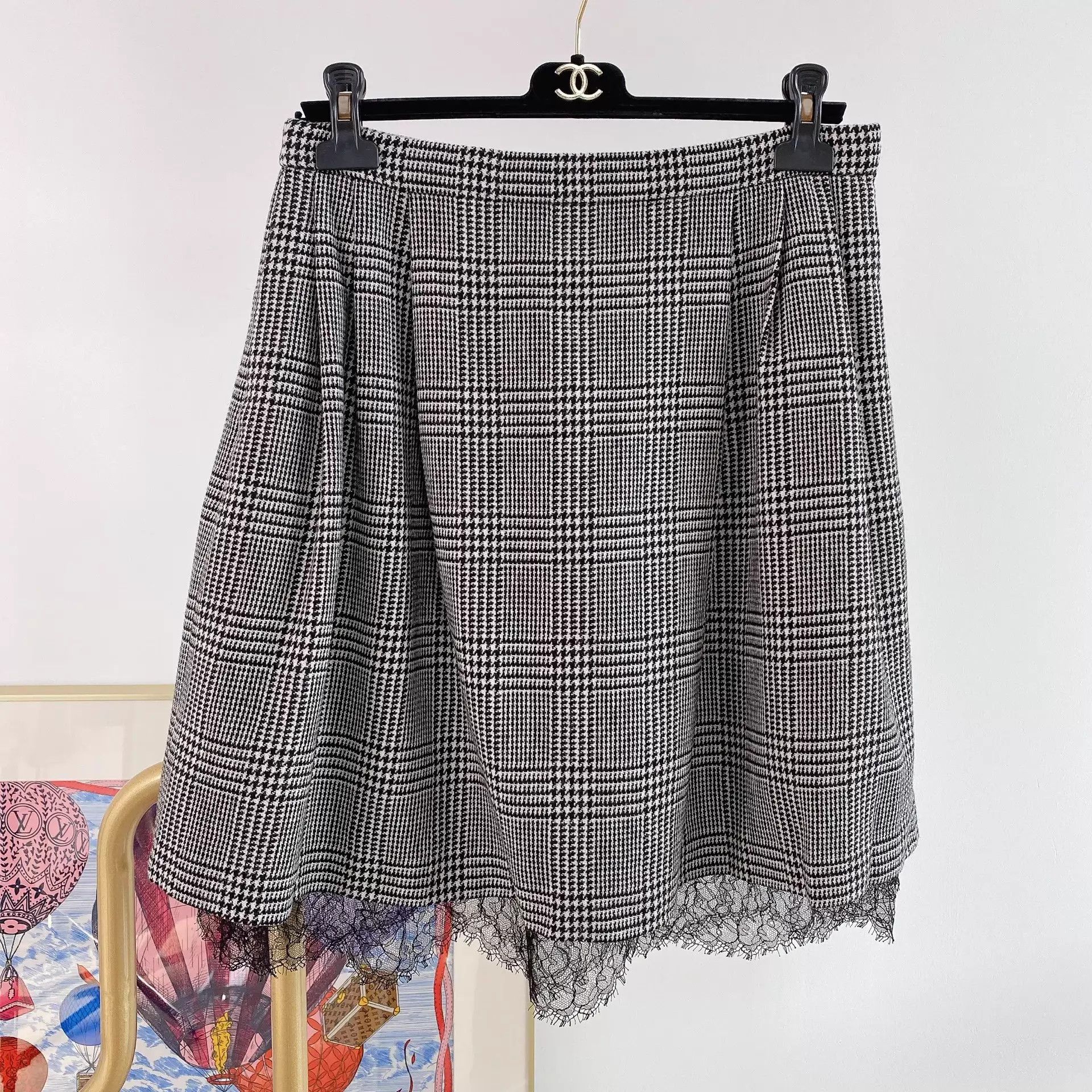 Dior Dior lace check skirt 44 Size 32" / US 10 / IT 46 - 1 Thumbnail