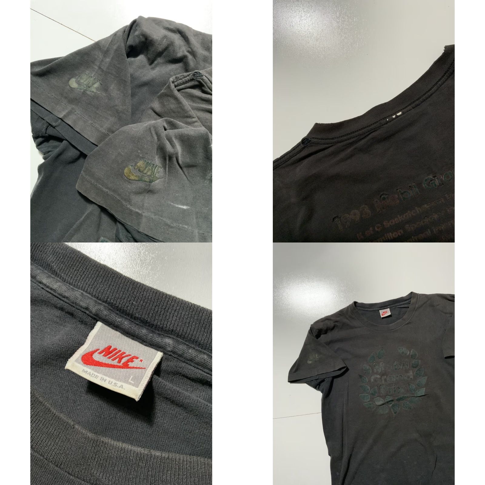 Nike VINTAGE Nike T-Shirt Grand Prix Racing Single Stitch Faded Black L Mens Size US L / EU 52-54 / 3 - 8 Thumbnail