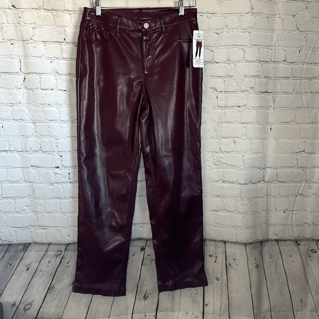 Joie Joie Womens Pants size 4 Burgundy Vegan Leather NEW Size 27" / US 4 / IT 40 - 2 Thumbnail