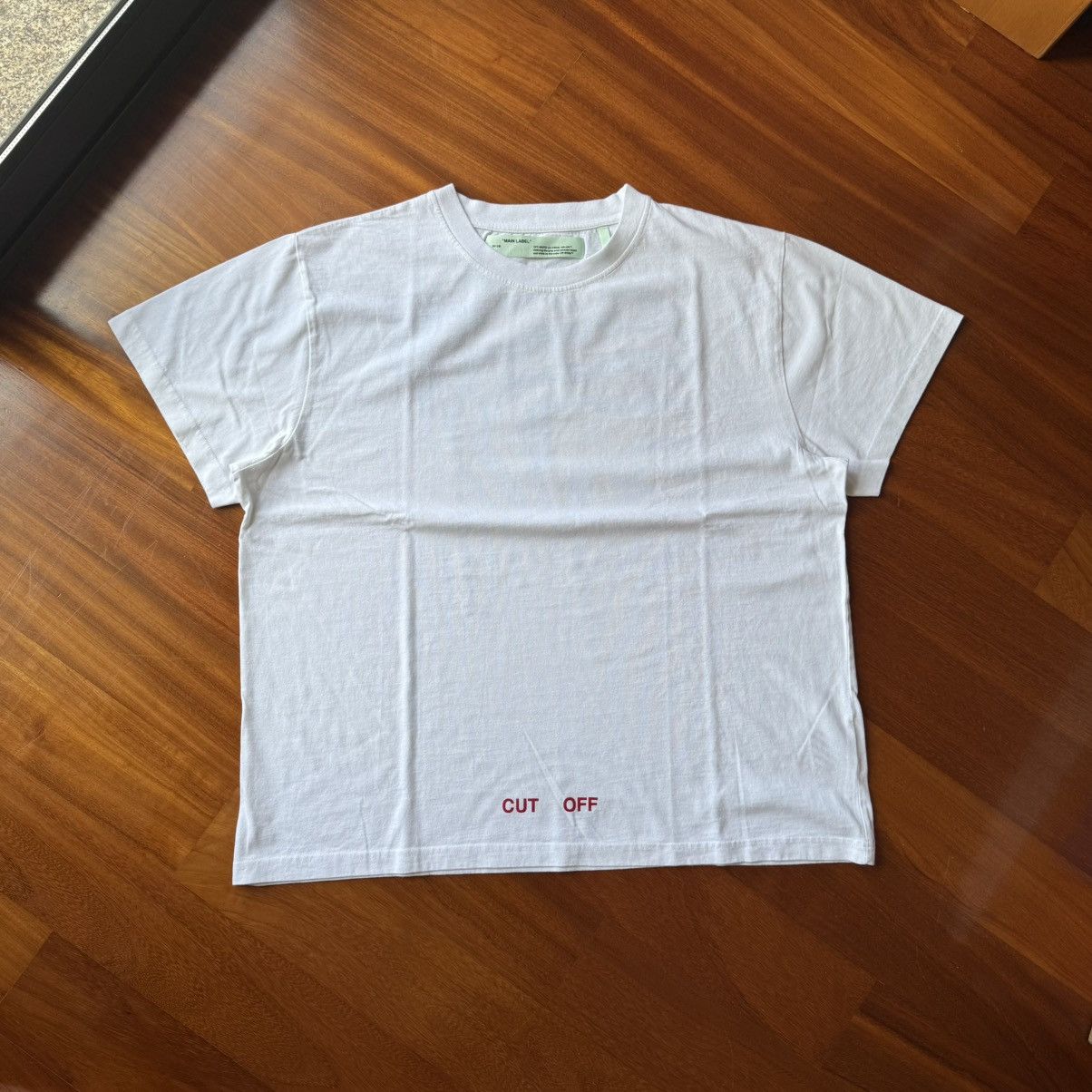 Off-White Off-White silver white tape baggy tee size XL Size US XL / EU 56 / 4 - 2 Thumbnail