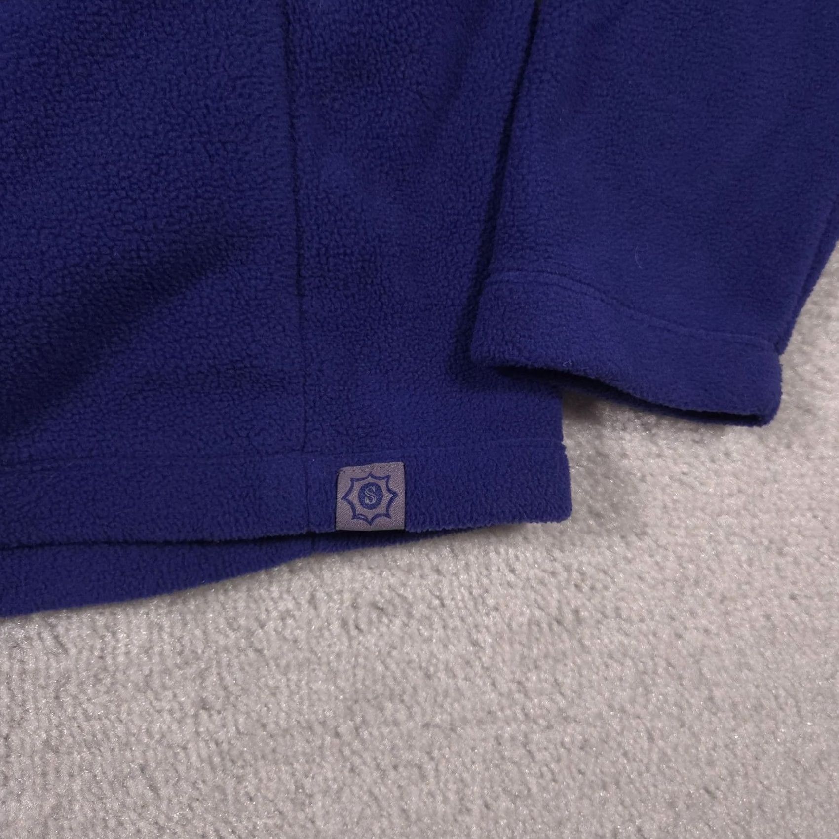 Vintage ButterFleece Sweater Womens Large Blue Fleece 1/4 Zip Mock Neck Pullover Pockets Size L / US 10 / IT 46 - 5 Thumbnail
