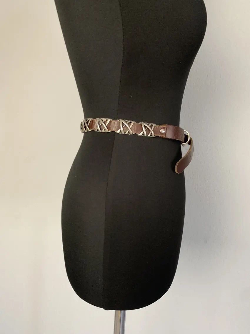 Japanese Brand Vintage Belts Y2K Rhinestones Punk leather belt Japanese Size 26 - 4 Thumbnail