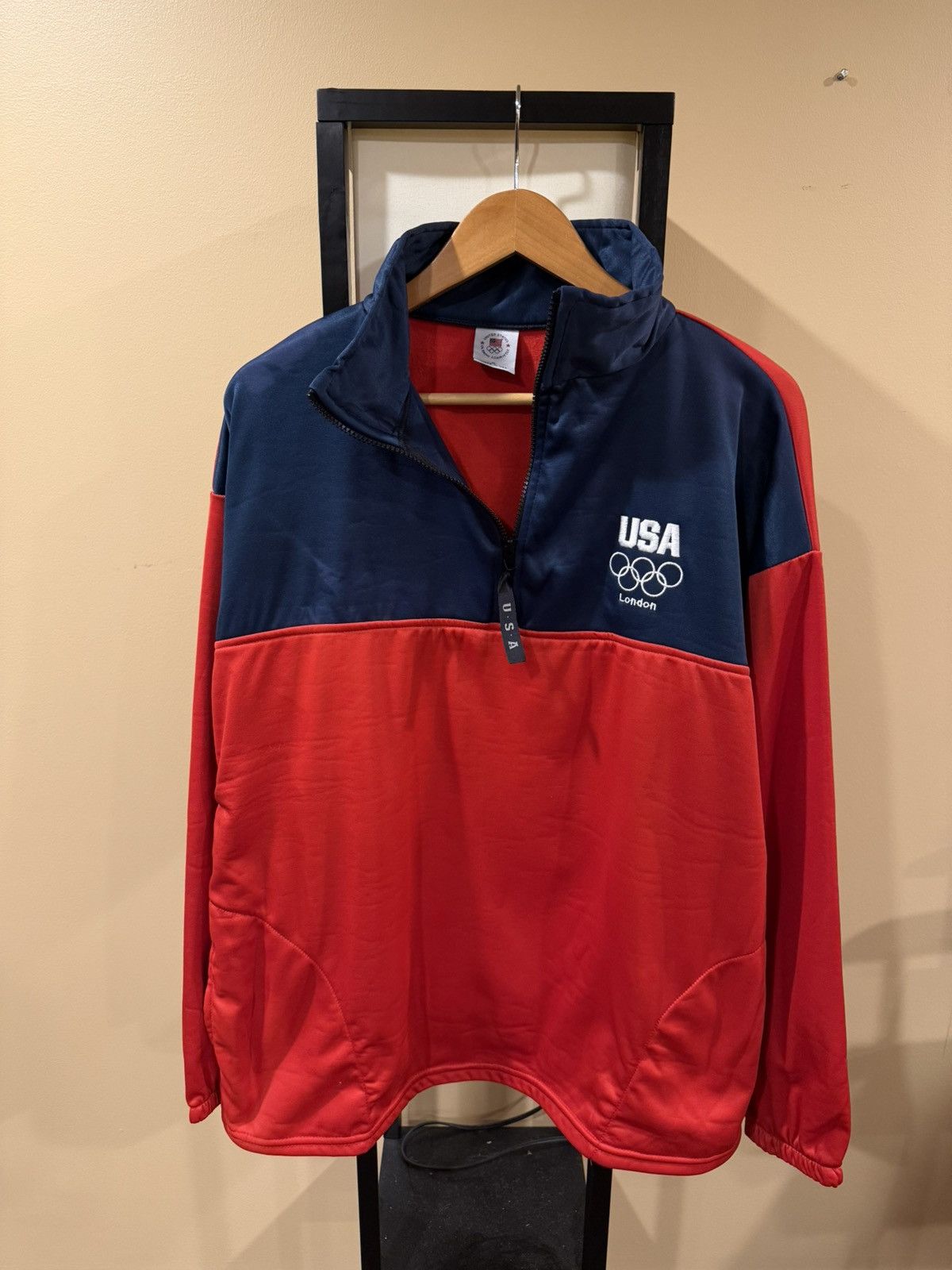 USA Olympics Vintage USA 2012 London Olympics Red Pullover Quarter Zip Size US XL / EU 56 / 4 - 2 Thumbnail