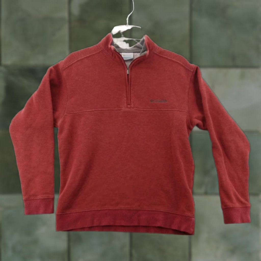 Vintage Columbia Men's Sz Small 1/4 Zip Fleece Sweater Red Fleeced lined Size US S / EU 44-46 / 1 - 1 Thumbnail