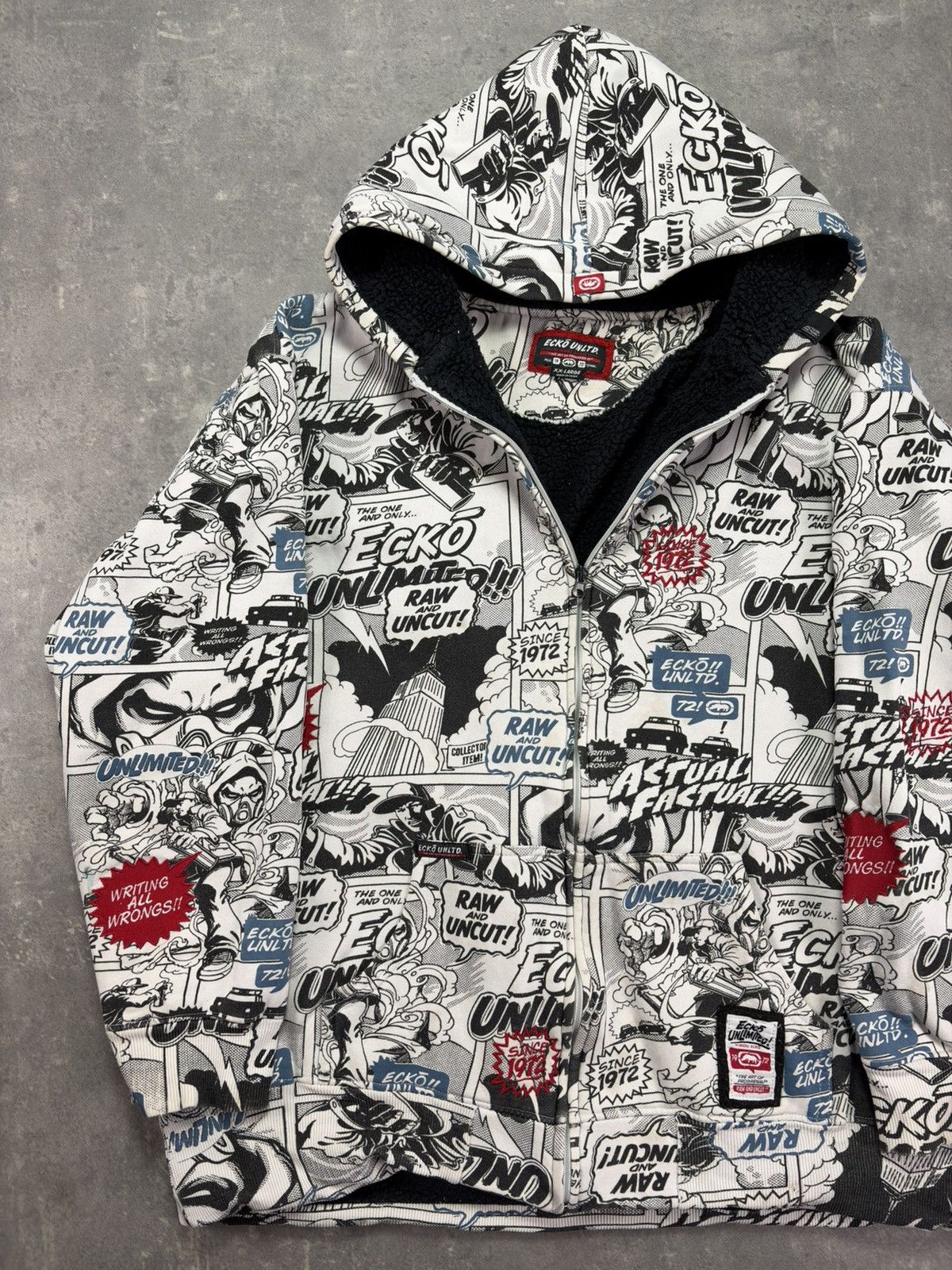 Ecko Unltd. Ecko Unltd. Comic Book Grafitti AOP Baggy Zip Hoodie XXL Size US XXL / EU 58 / 5 - 3 Thumbnail