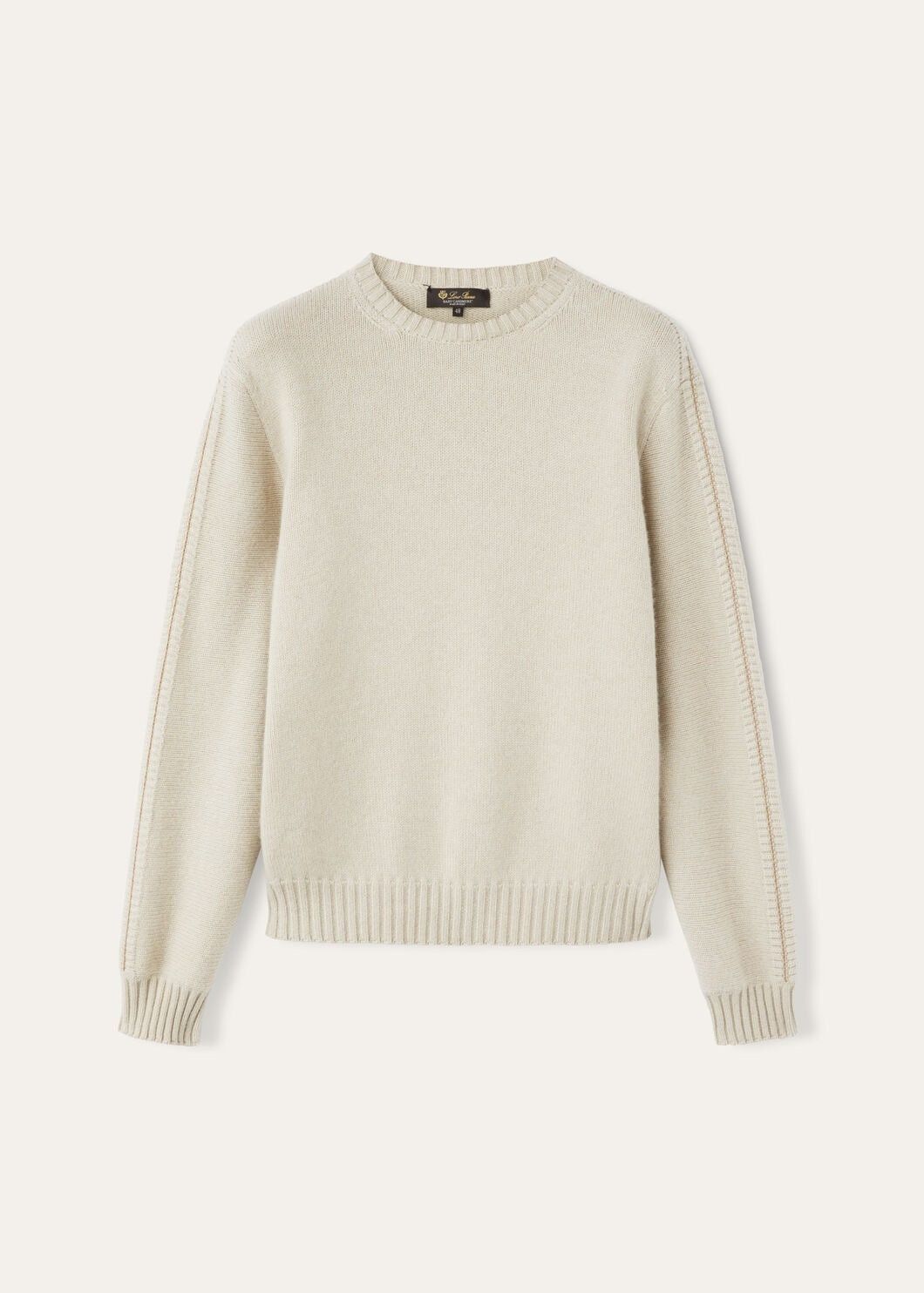 Loro Piana o1w1db10725 FAO5746 Cervatto Crewneck Sweater in Beige Size US XL / EU 56 / 4 - 1 Thumbnail