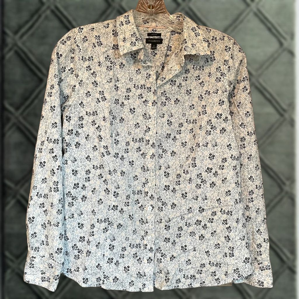 Talbots Talbots Blouse Shirt Womens Size 2 Floral Multicolor Long Sleeve Button Non-Iron Casual Workwear Size XS / US 0-2 / IT 36-38 - 1 Thumbnail
