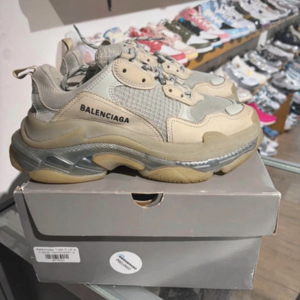 Balenciaga Balenciaga Grey Leather and Mesh Triple Clear Sole Sneakers Size US 9 / IT 39 - 1 Thumbnail