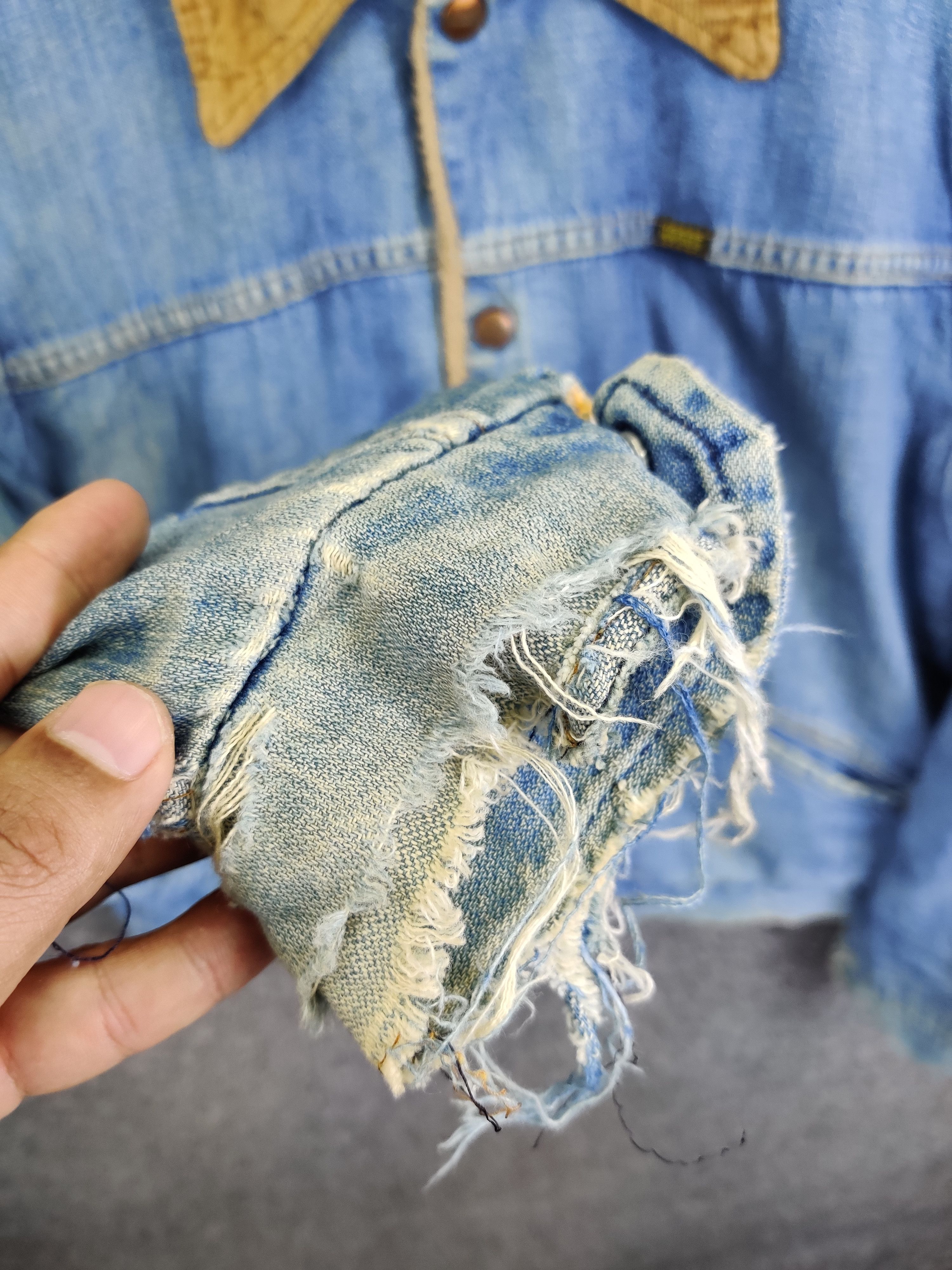 Vintage Maverick Distressed Sherpa Denim Jacket Corduroy Collar Size US M / EU 48-50 / 2 - 12 Thumbnail