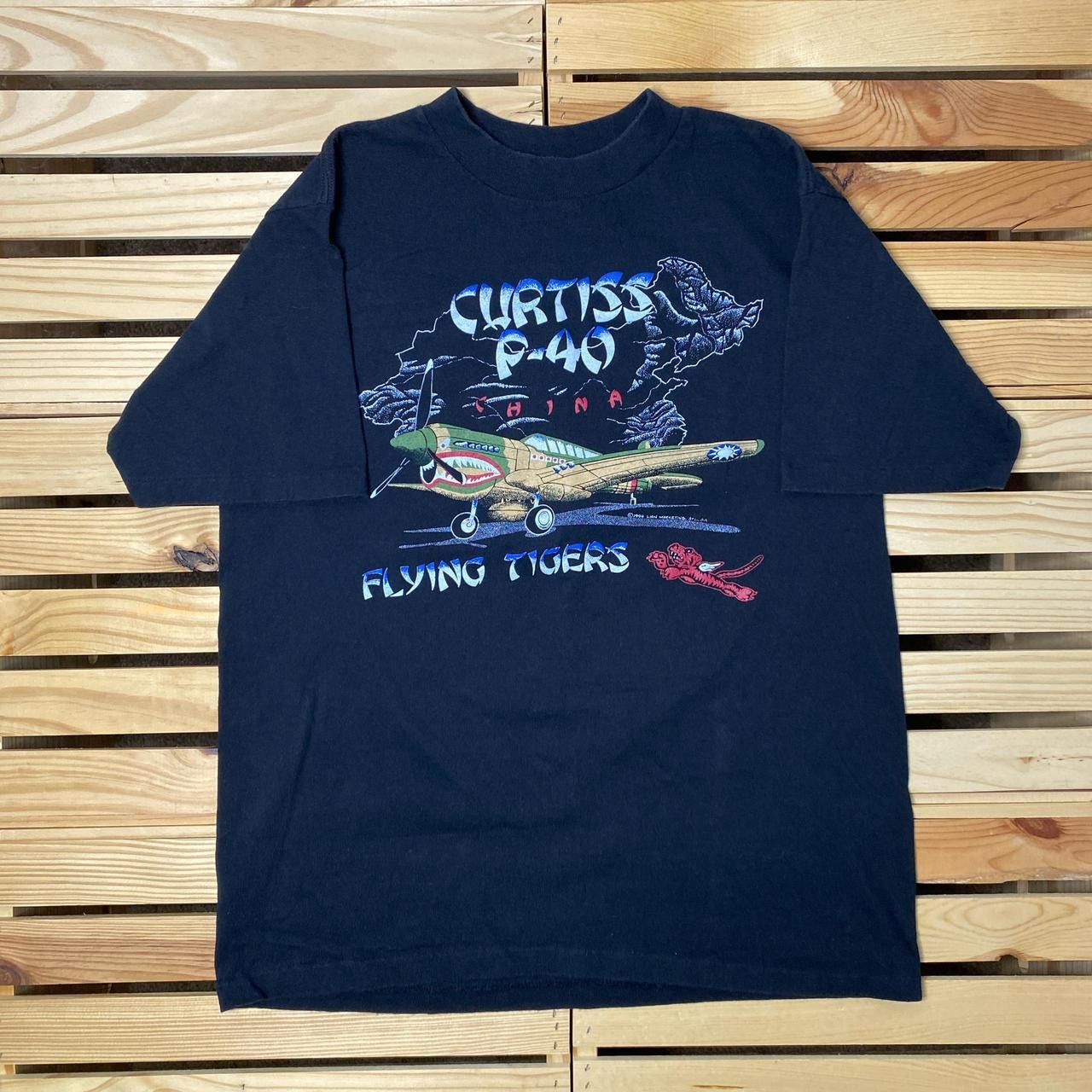 All Sport Vintage Curtis P-40 Flying Tigers Black Tee Size Large Size US L / EU 52-54 / 3 - 1 Thumbnail
