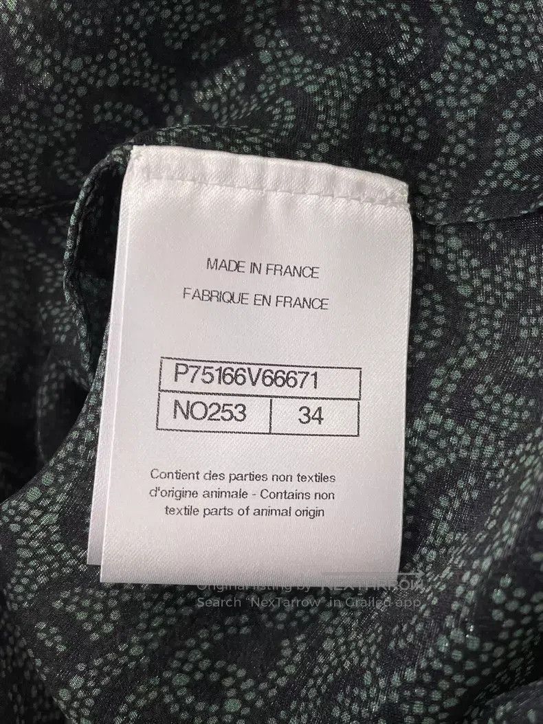 Chanel Chanel Dark green full logo silk shirt Size XXS / US 00 / IT 34 - 5 Thumbnail
