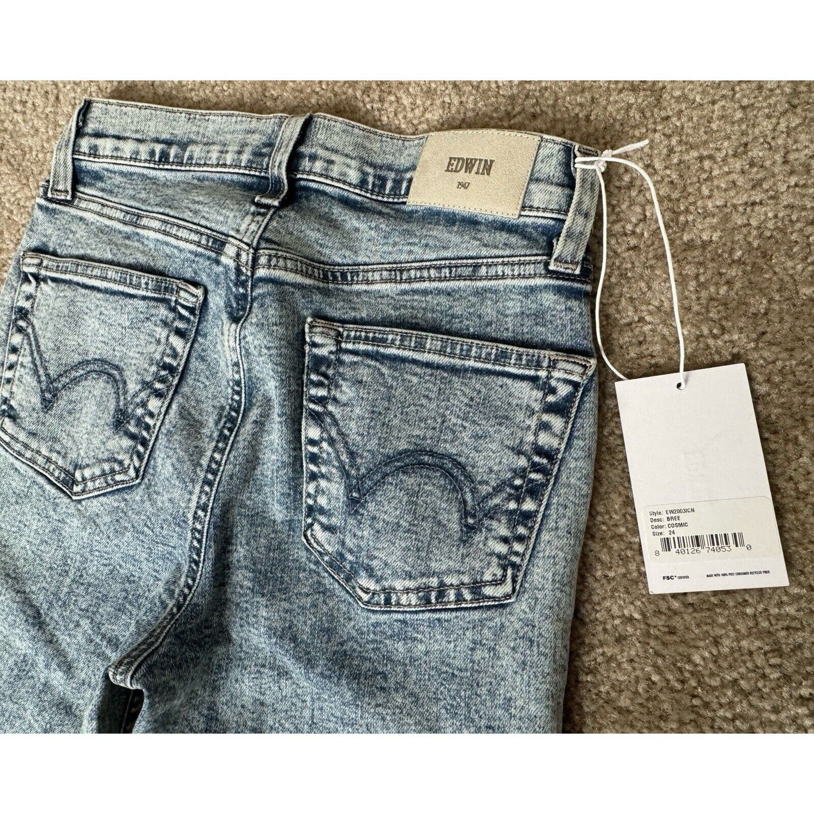 Edwin EDWIN BREE Cosmic Slim Straight Raw Hem Jeans Womens Size 24 Size 24" / US 00 / IT 34 - 3 Thumbnail