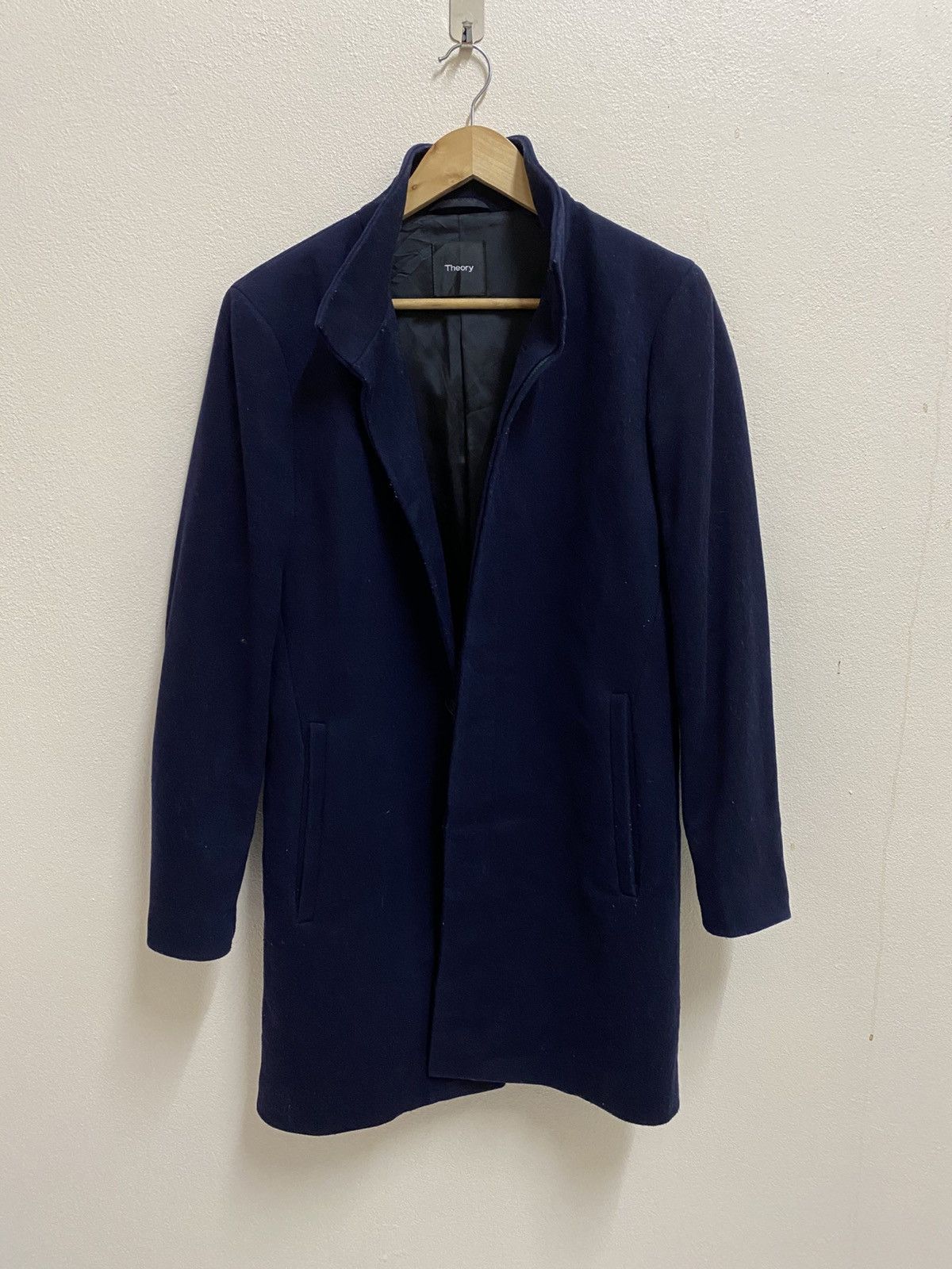 Theory Theory Style Belvin WP A Soft Melton Jacket Navy Blue Size US S / EU 44-46 / 1 - 11 Thumbnail