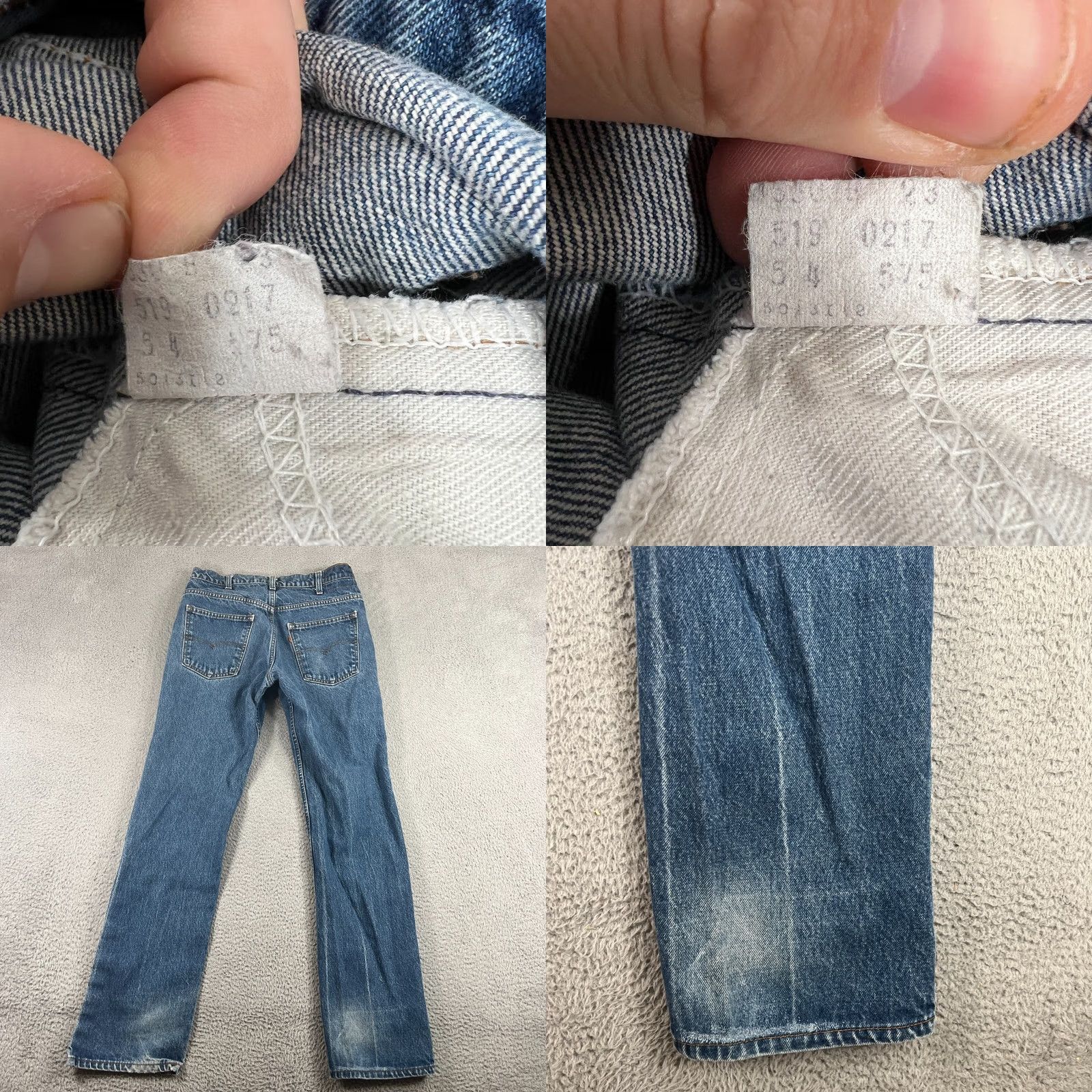 Levi's VINTAGE Levi's Jeans Men's 34x34 Blue Straight 575 80s USA Leather Orange Tab Faded Denim Cotton 5-Pocket Mens Regular Inseam 33 Stretch/Non-Stretch? Size US 33 - 9 Thumbnail