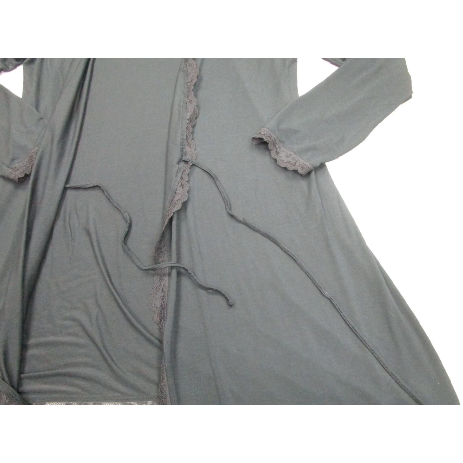 Victoria's Secret Victorias Secret Robe Womens M L Black Lace Trim Modal Sleepwear Whimsigoth Size ONE SIZE - 6 Thumbnail