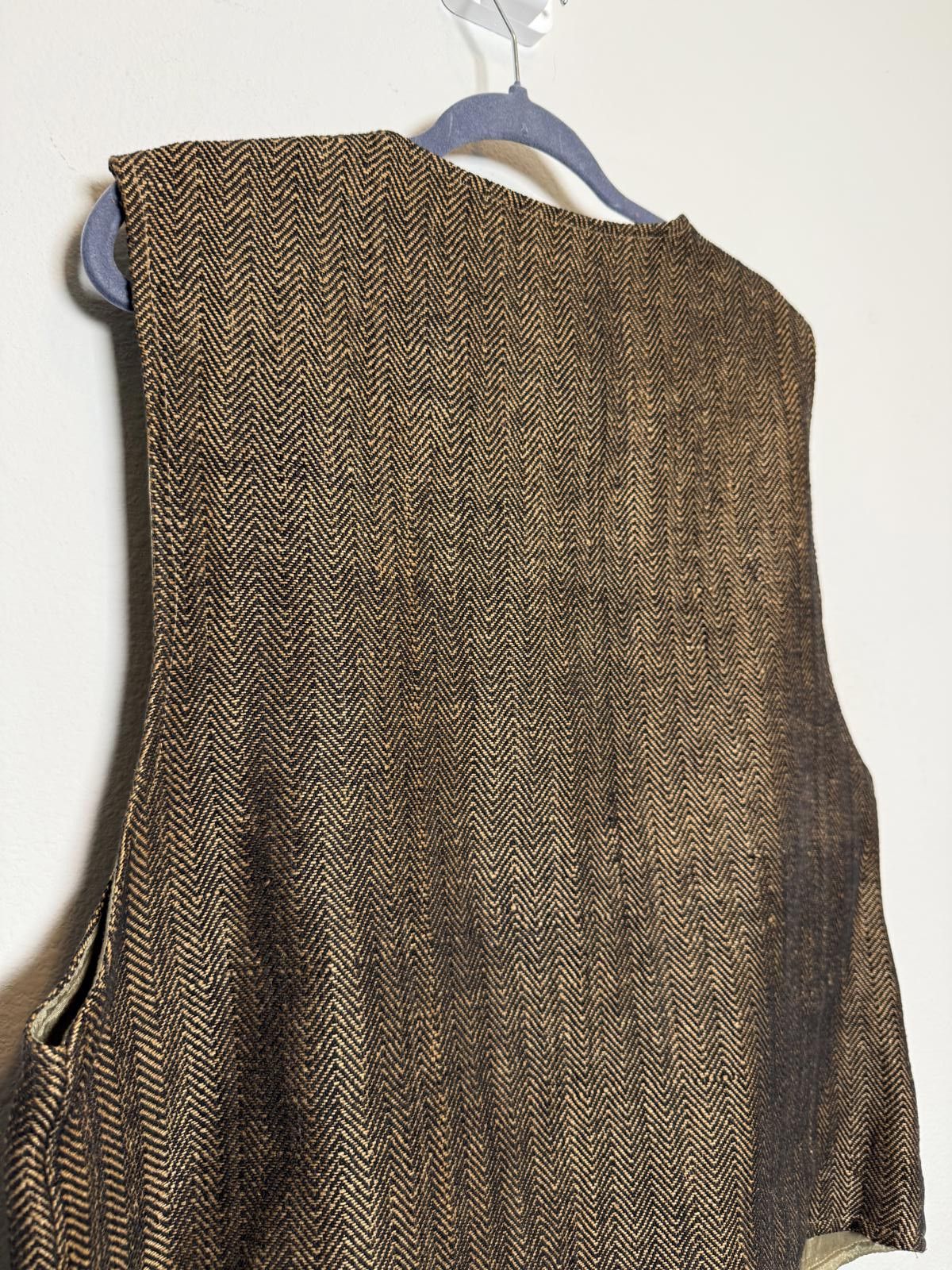 Other Vintage Paragraf Men's Brown Herringbone Tweed Vest Size US L / EU 52-54 / 3 - 6 Thumbnail