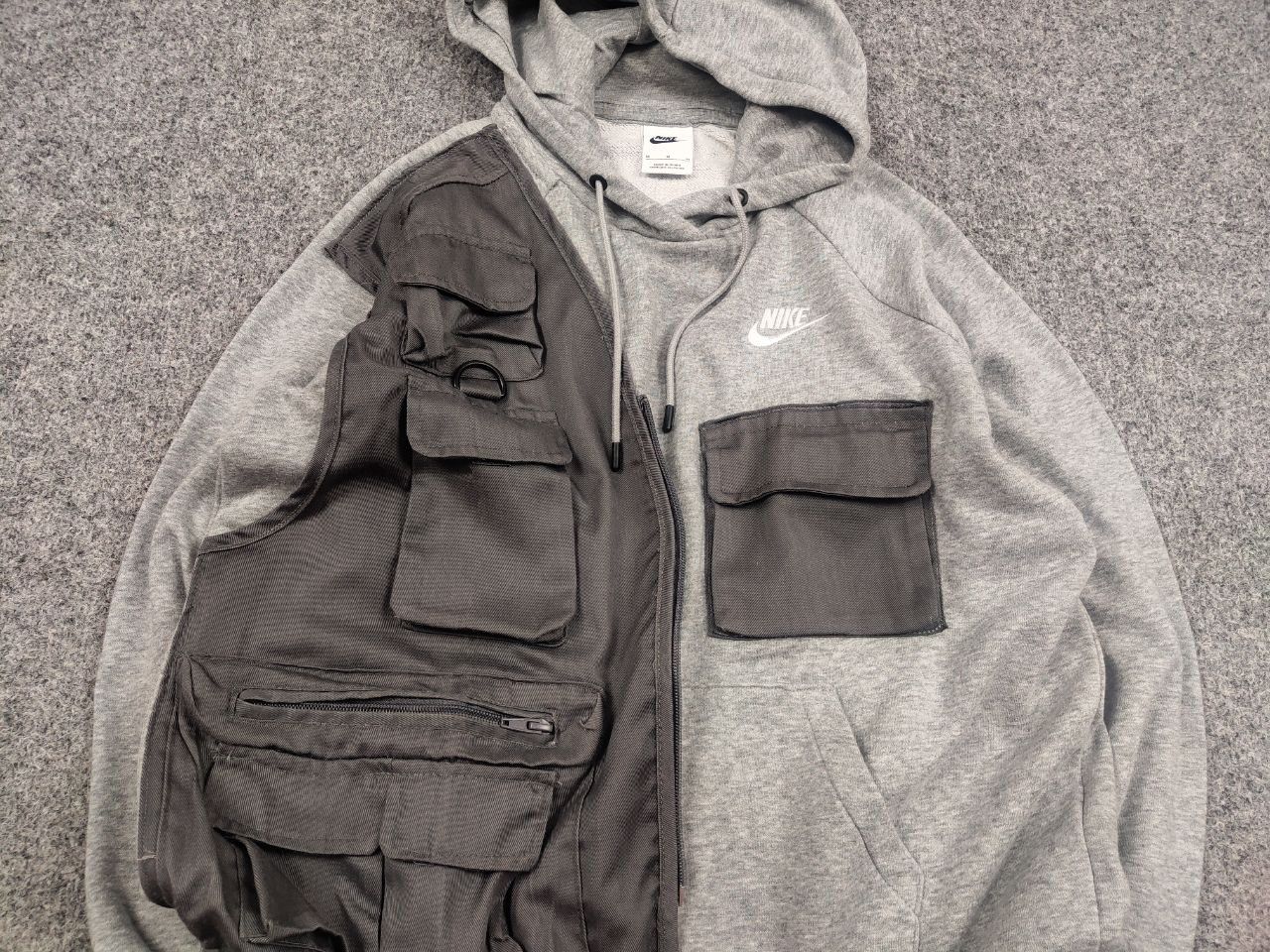 Nike Vintage Nike Custom Cargo Pocket Vest Oversized Hoodie Y2K Size US S / EU 44-46 / 1 - 5 Thumbnail