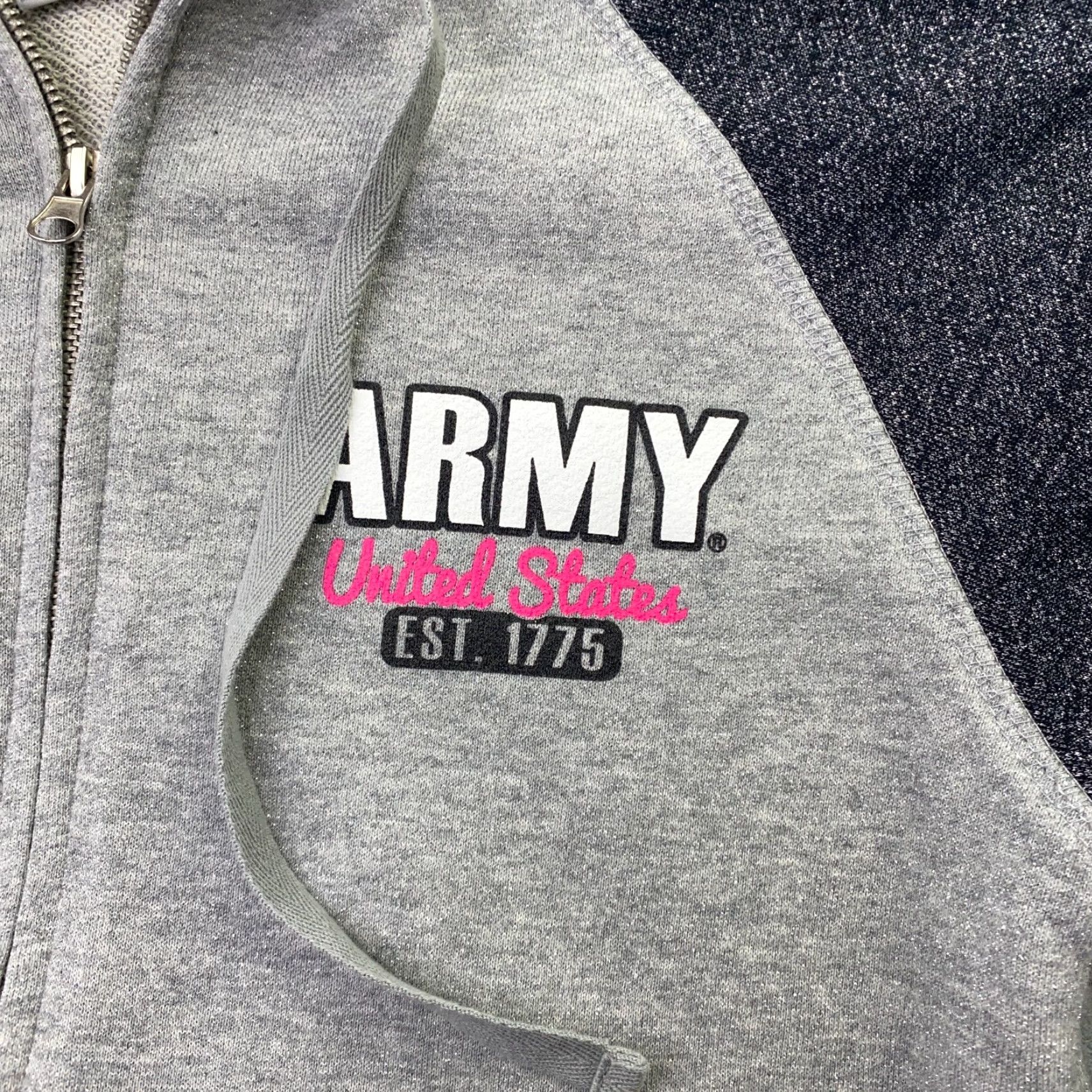 Vintage J. America Mens Hoodie Small Gray Army Full Zip Sweatshirt Hooded Size US S / EU 44-46 / 1 - 3 Thumbnail