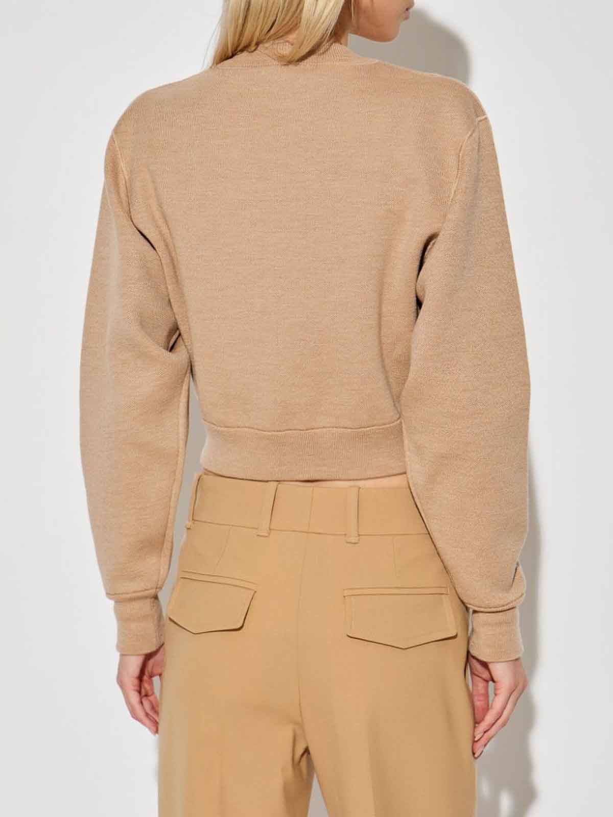 Chloe o1loc1c11025 Cropped Knit Sweater in Straw Beige Size L / US 10 / IT 46 - 4 Thumbnail