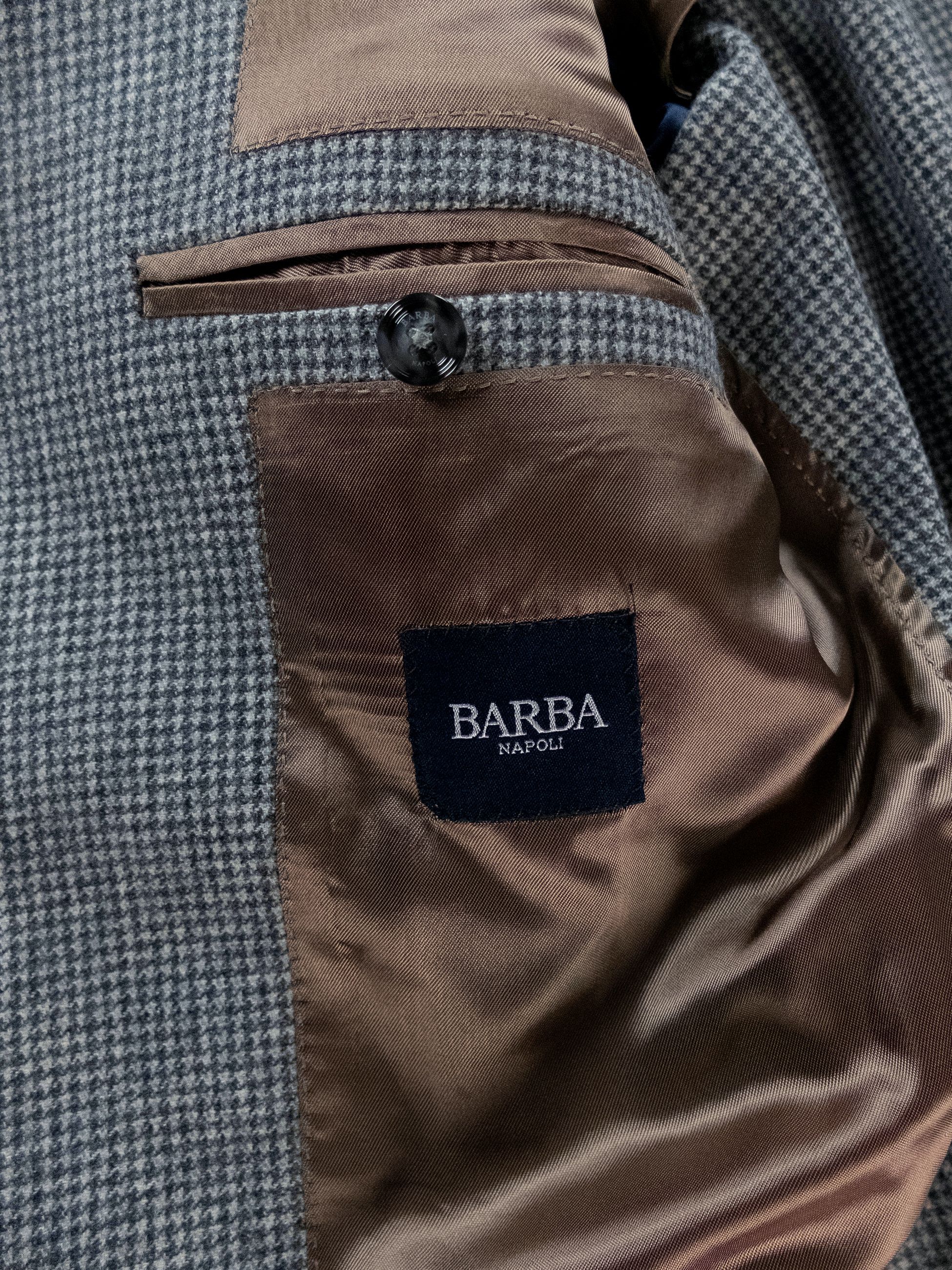 Barba Napoli BARBA Napoli gray houndstooth wool sportcoat jacket 40L Size 40L - 7 Thumbnail