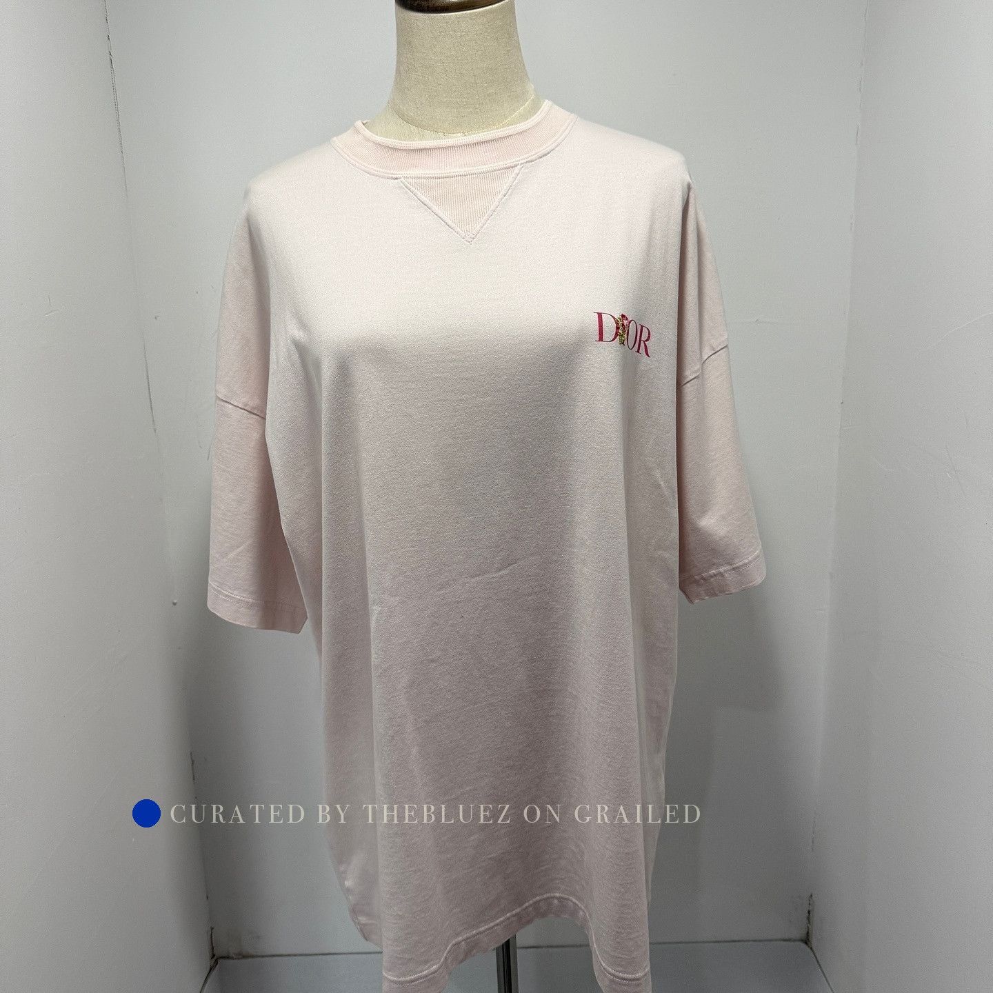 Dior Pink Rose Embroidered T-Shirt Size US S / EU 44-46 / 1 - 1 Thumbnail