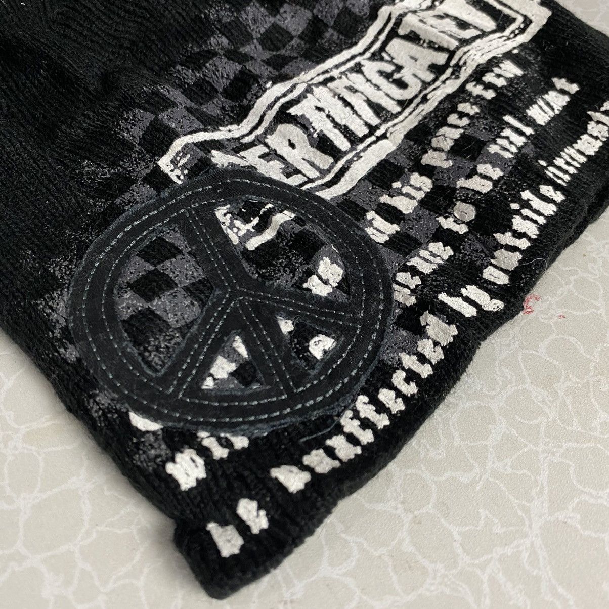If Six Was Nine × KMRii × Le Grande Bleu (L.G.B.) 2000s y2k peace project words beanie hats Size ONE SIZE - 6 Thumbnail