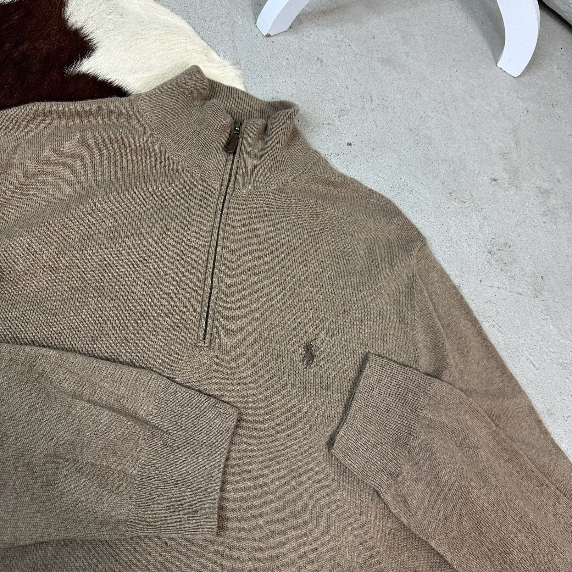 Polo Ralph Lauren × Vintage Polo Ralph Lauren 1/4 Zip Wool Sweater Size US XL / EU 56 / 4 - 3 Thumbnail