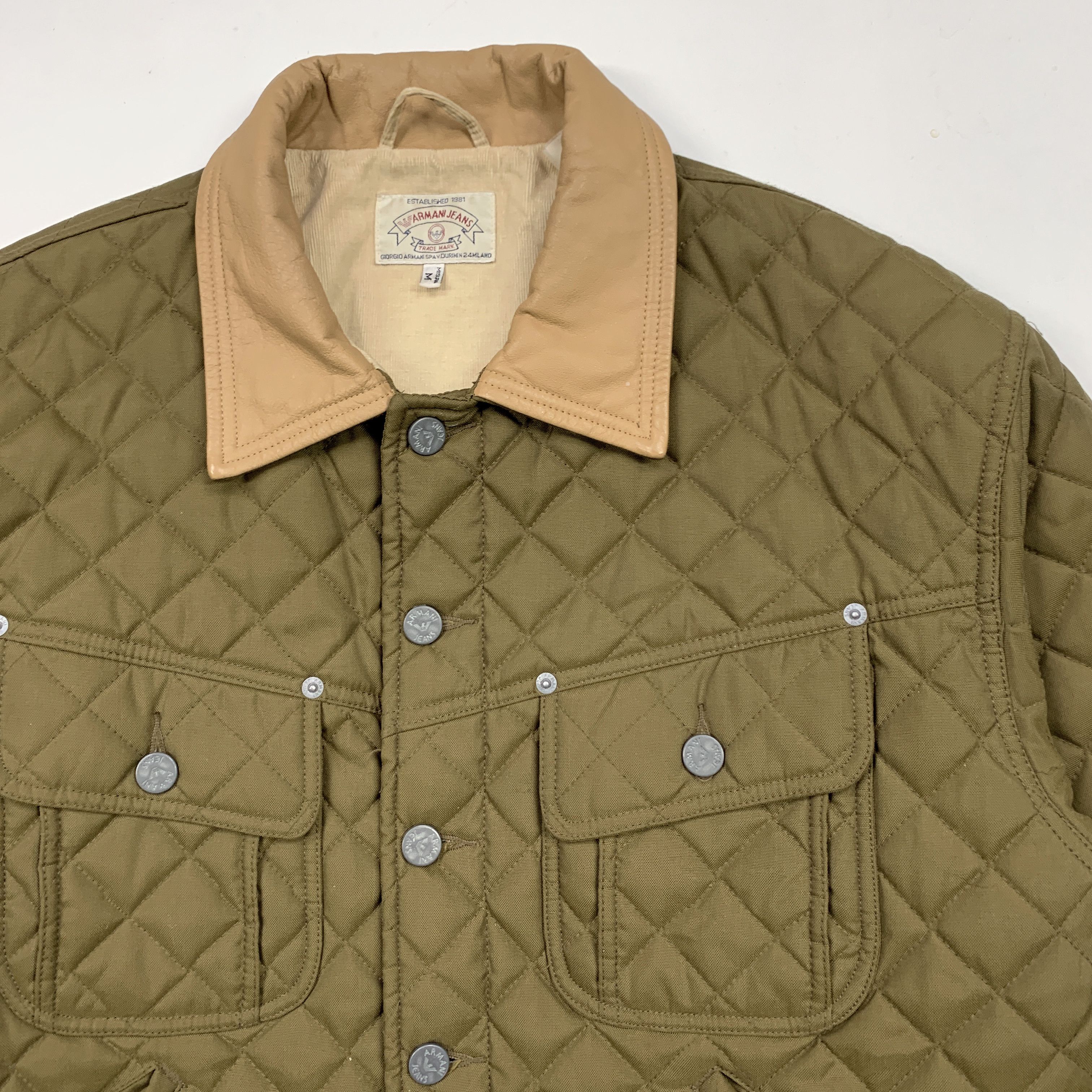 Armani 90s Quilted Nylon Trucker Jacket Size US M / EU 48-50 / 2 - 4 Thumbnail