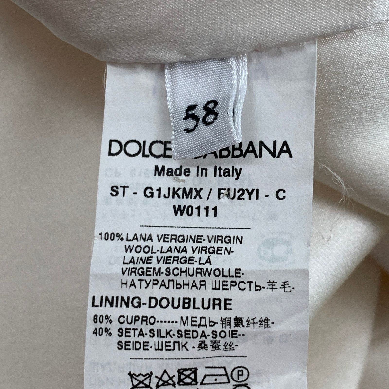 Dolce & Gabbana Alta Sartoria Size 48 Off White Wool Buttoned Vest Size 48R - 4 Thumbnail