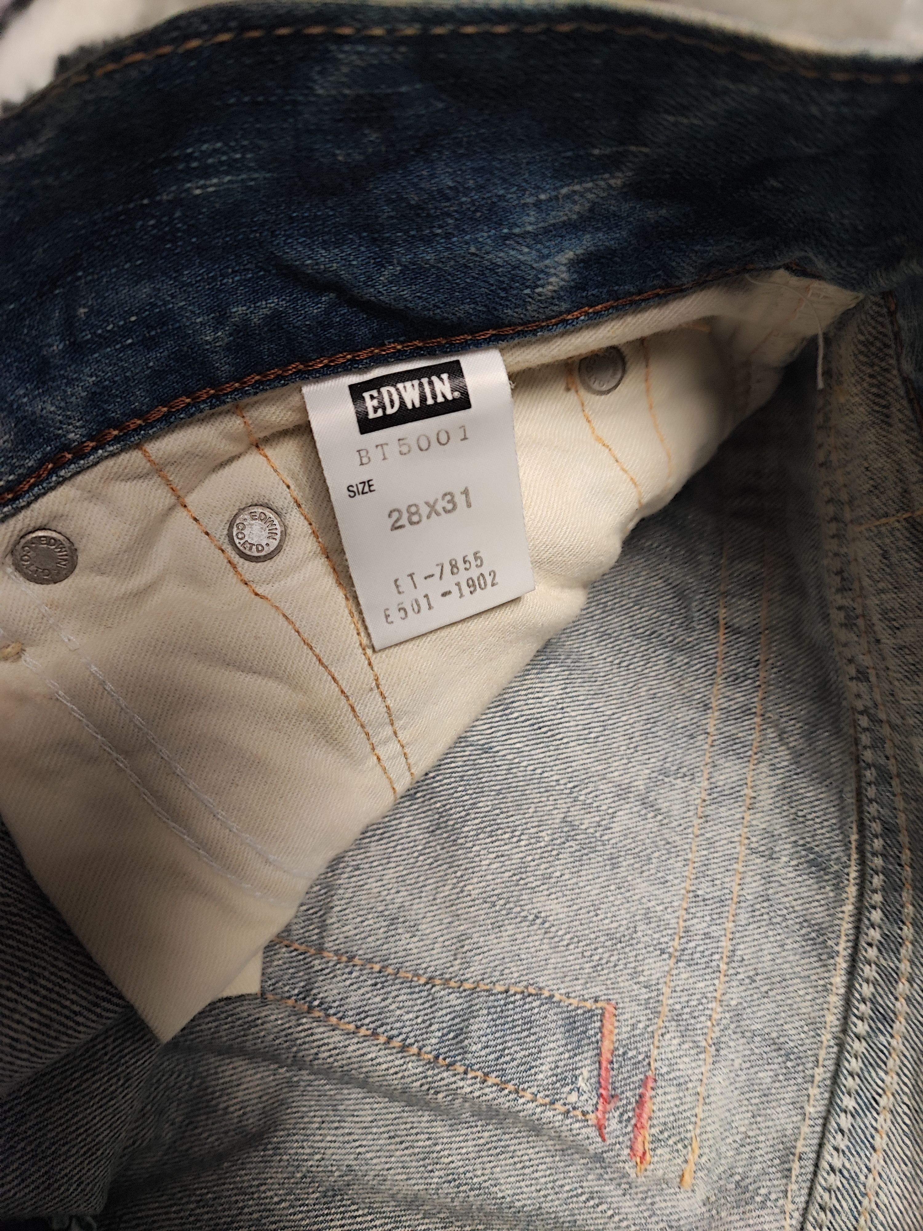 Edwin Edwin 503 Blue Trip Japan Distressed Jeans Size US 31 - 14 Thumbnail