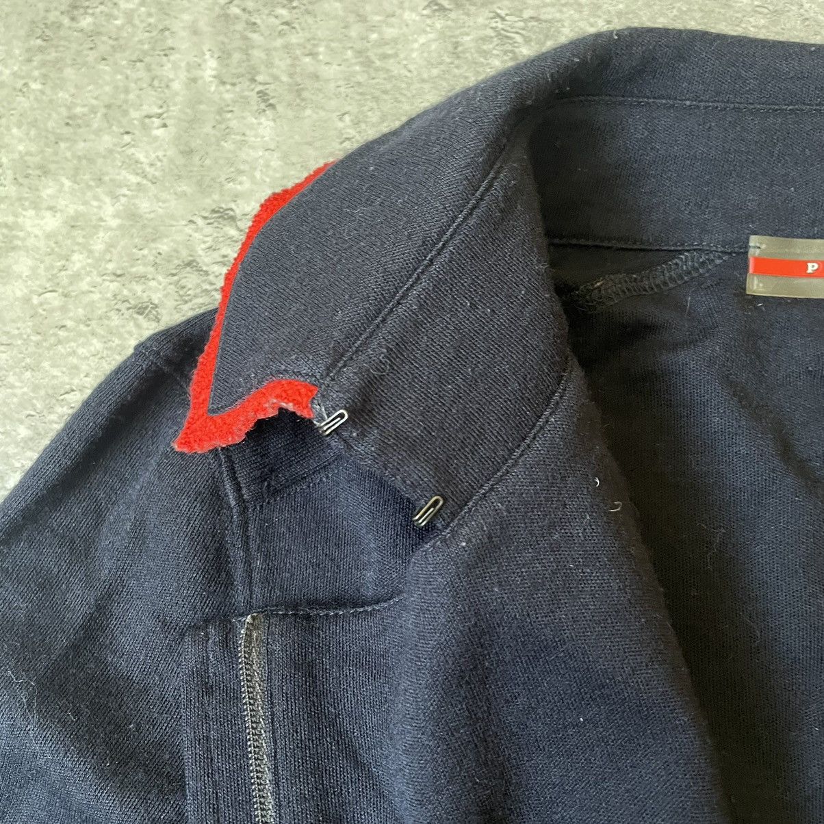 Prada × Vintage Vintage Prada Asimmetrical Zip Sweatshirt red label Size S / US 4 / IT 40 - 7 Thumbnail